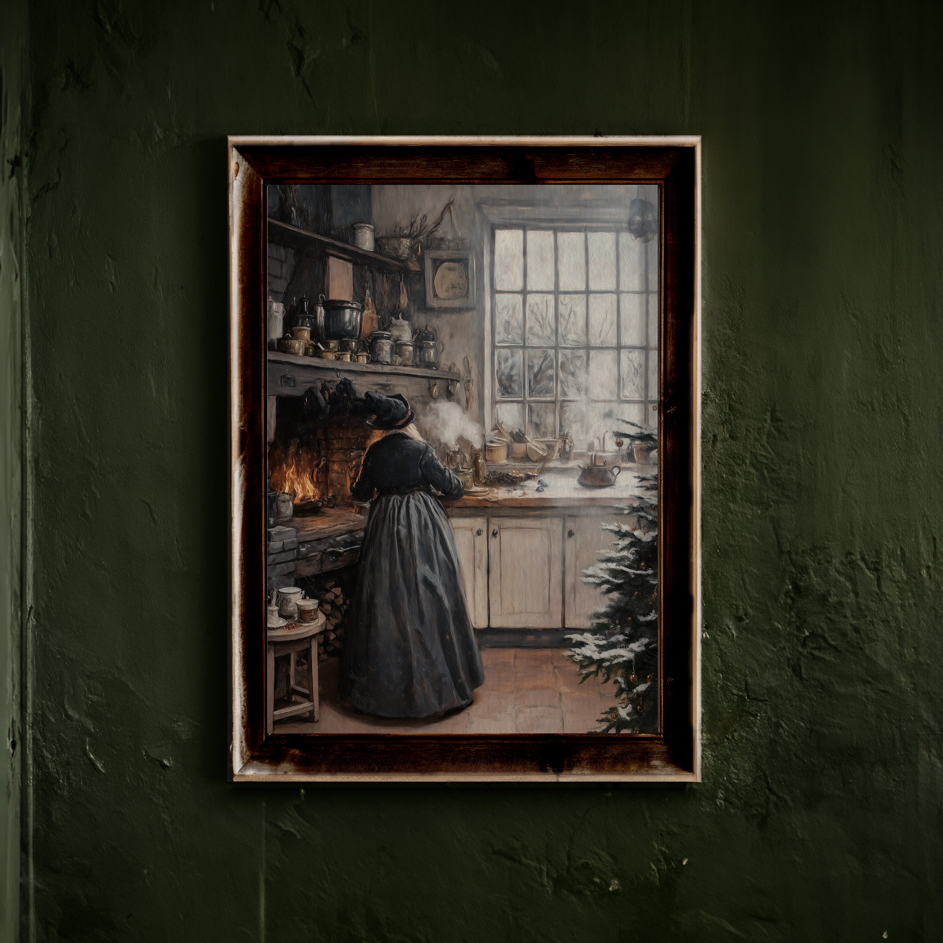 ART PRINT WINTER WITCH'S KITCHEN