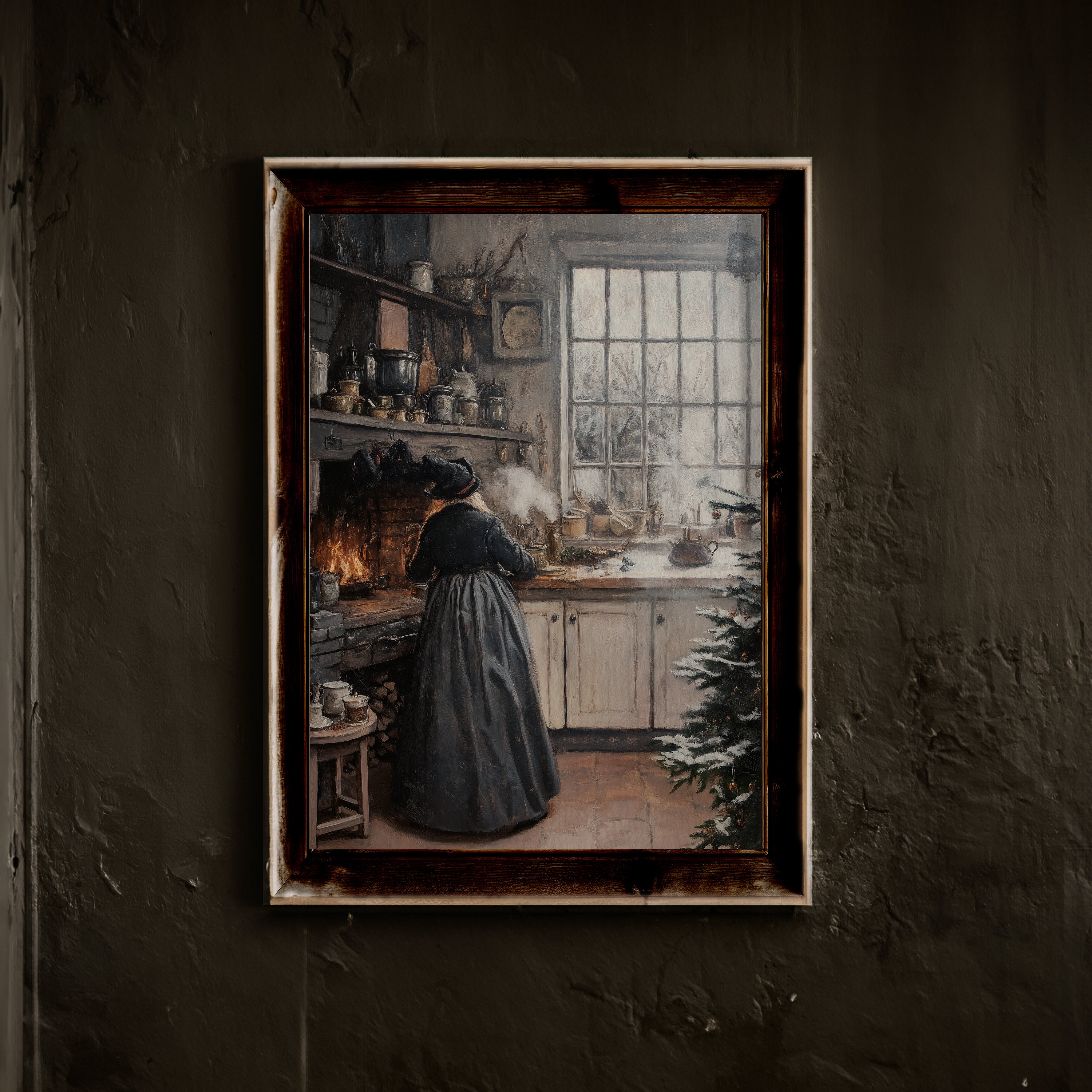 ART PRINT WINTER WITCH'S KITCHEN