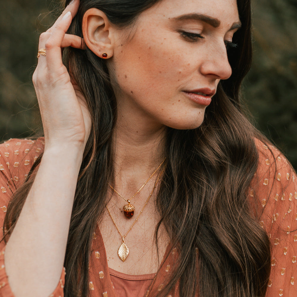 AMBER ACORN & FILIGRA NECKLACE