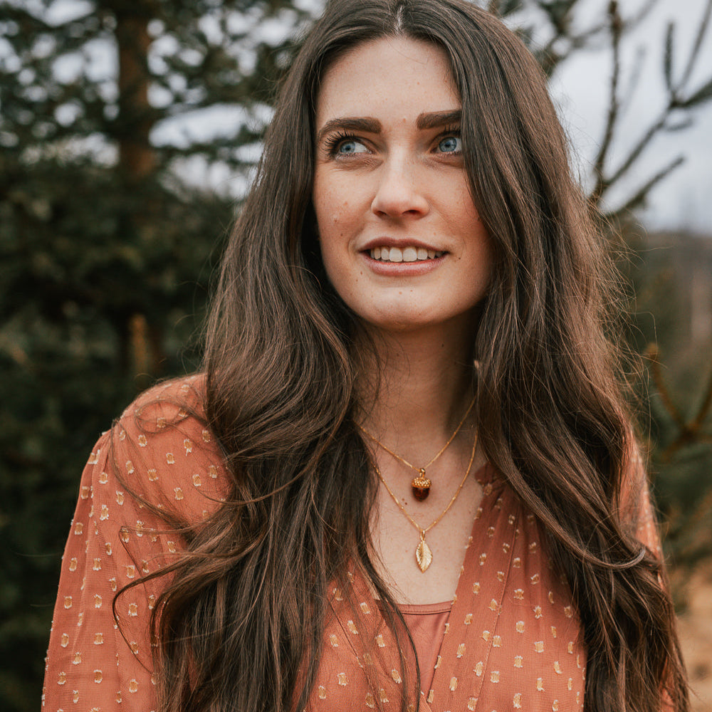 AMBER ACORN & FILIGRA NECKLACE