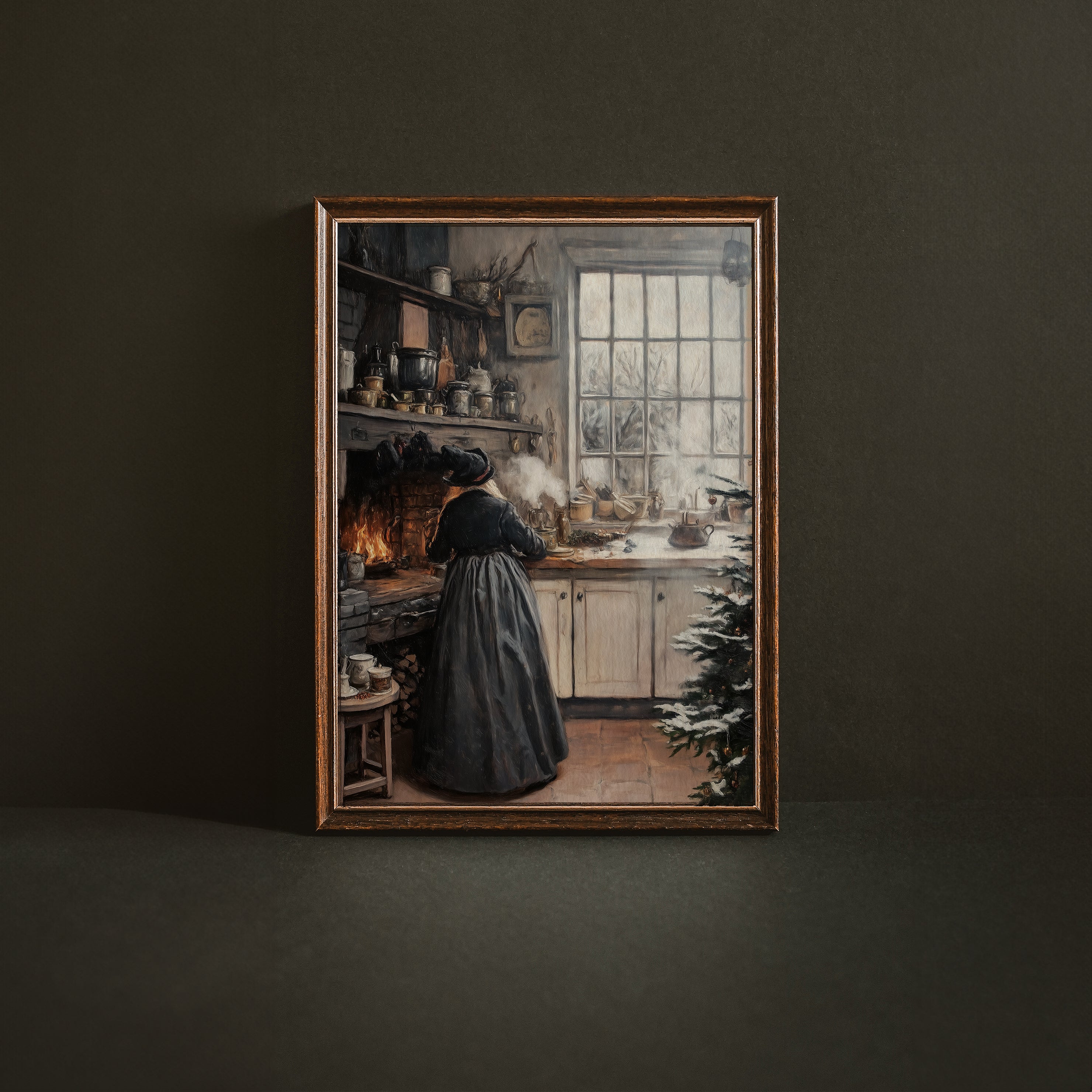 ART PRINT WINTER WITCH'S KITCHEN