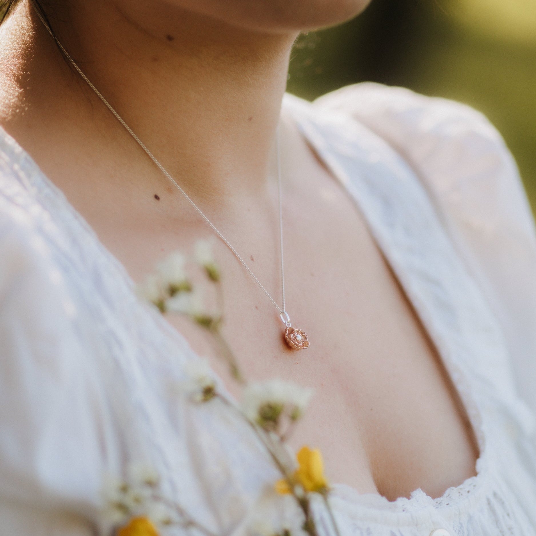 SCHMUCKSET MOHNBLUME