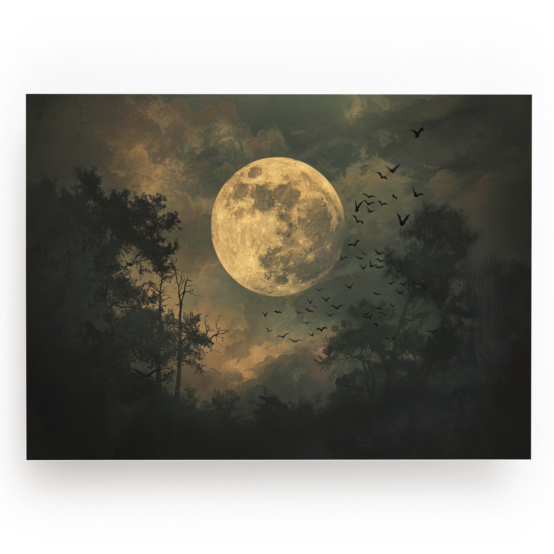 ART PRINT BATS AND MOON