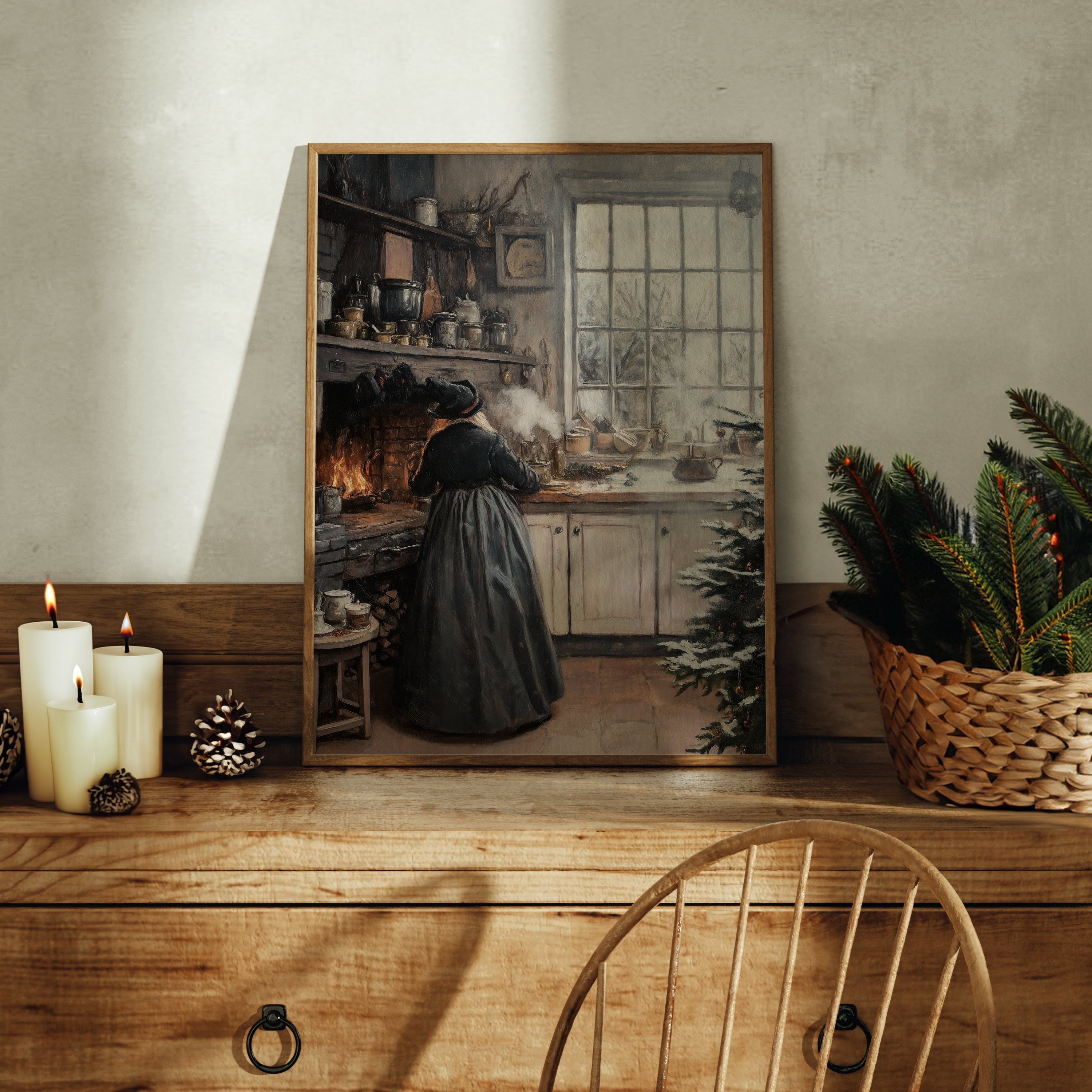 ART PRINT WINTER WITCH'S KITCHEN