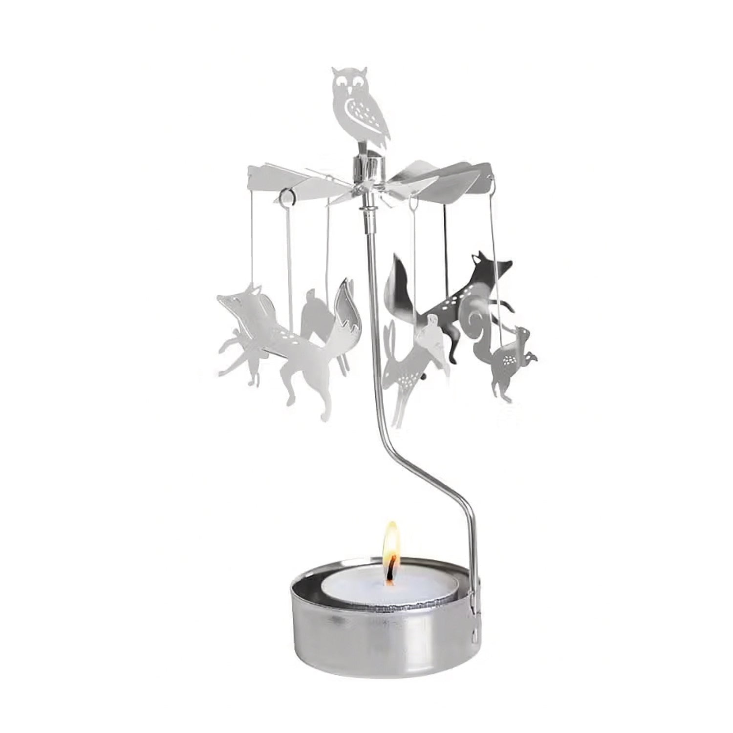TEALIGHT CAROUSEL FOREST ANIMALS