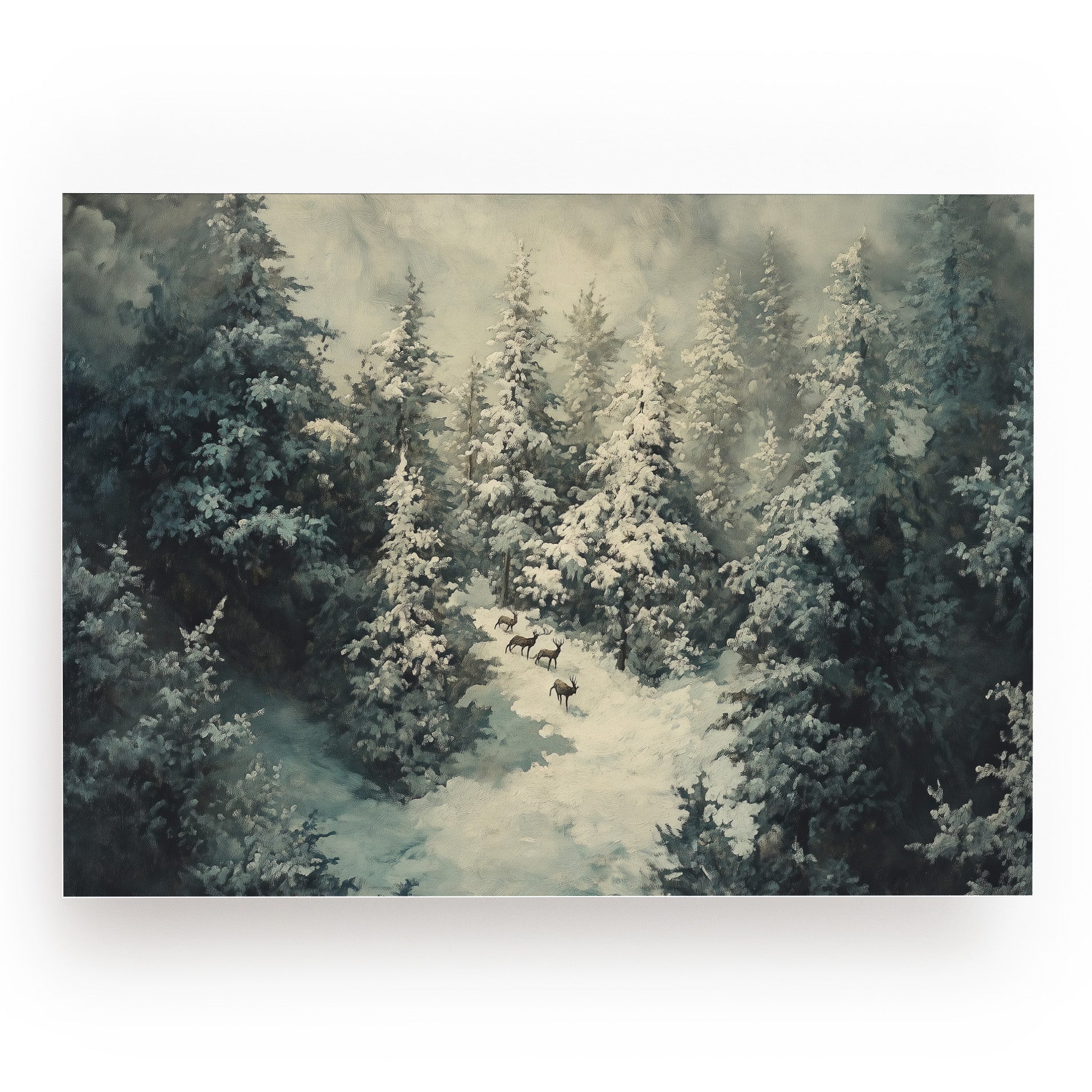 ART PRINT REINDEER HERD