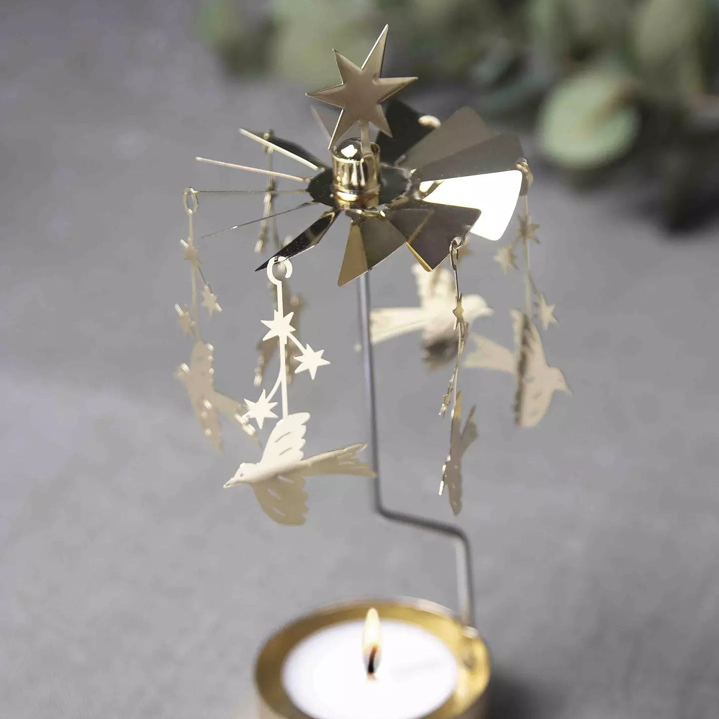 TEELICHT-KARUSSELL VÖGEL & STERNE