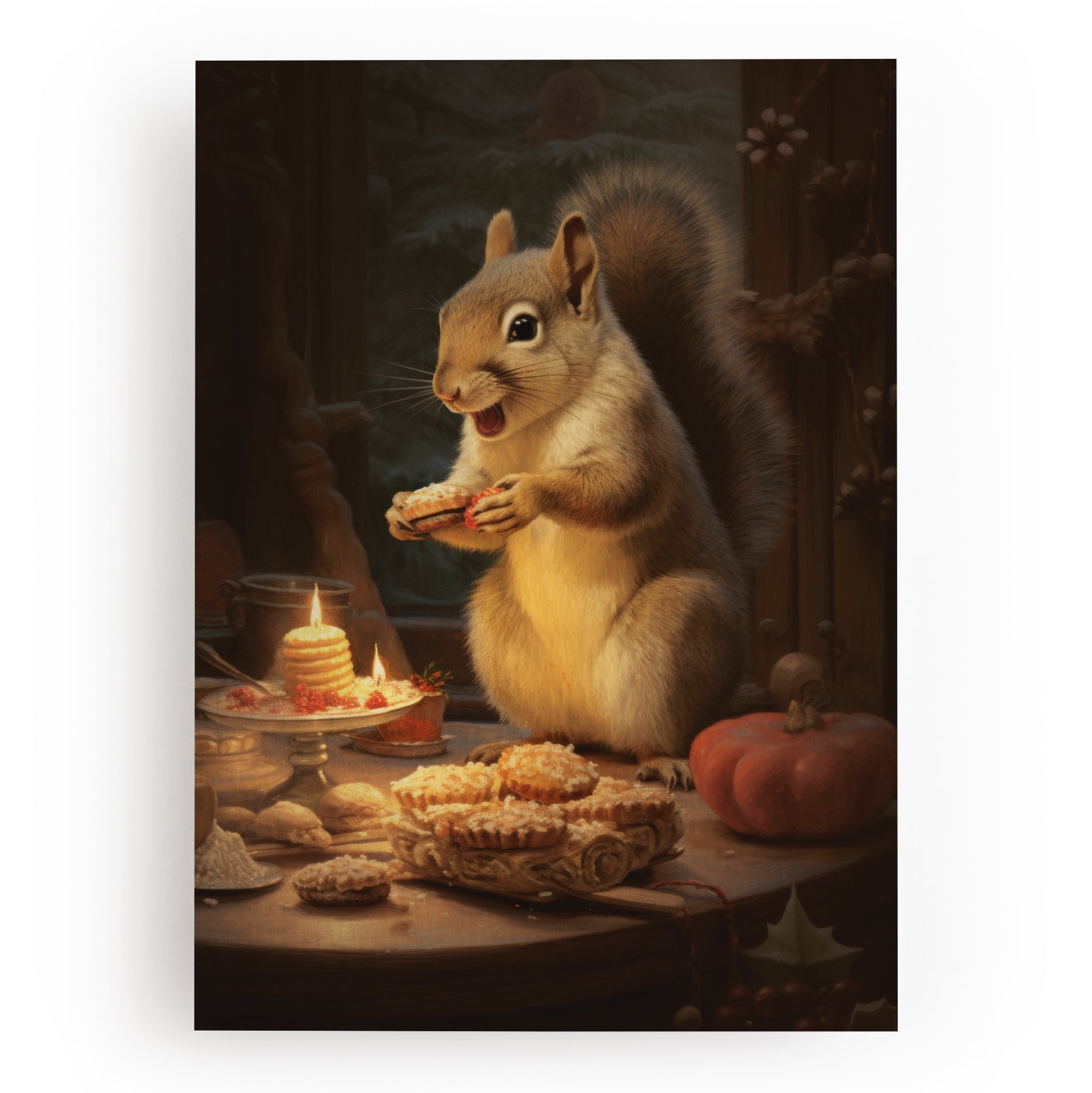 KUNSTDRUCK EICHHÖRNCHEN & PLÄTZCHEN