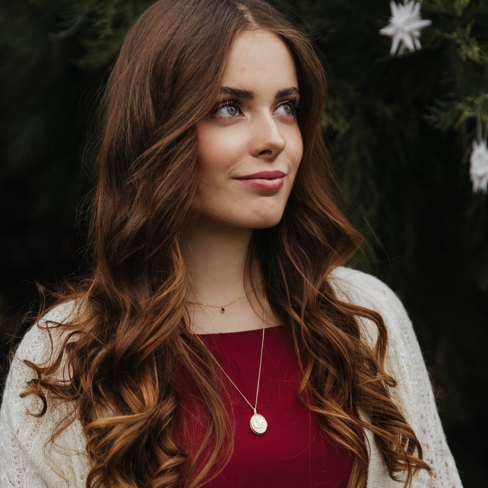 KETTE WENDE-MEDAILLON MOND & STERNENHIMMEL