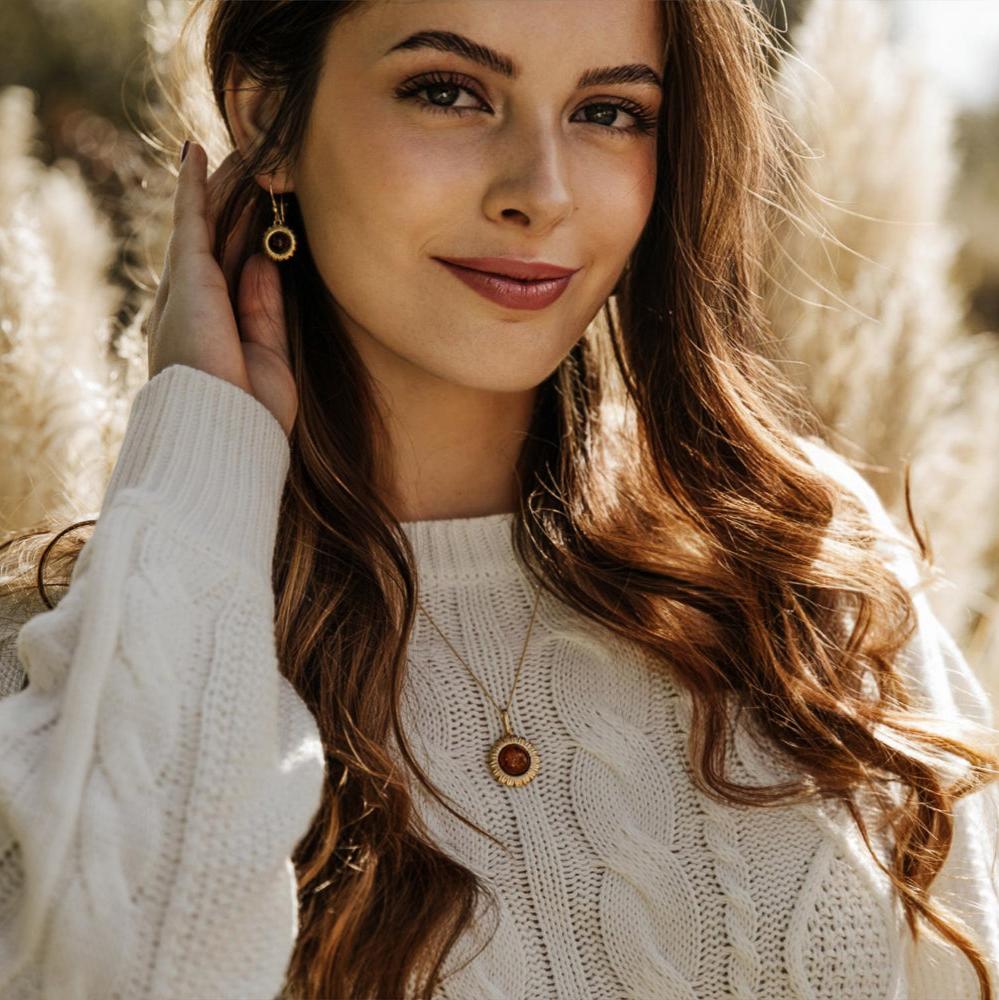 AMBER-SUNFLOWER NECKLACE