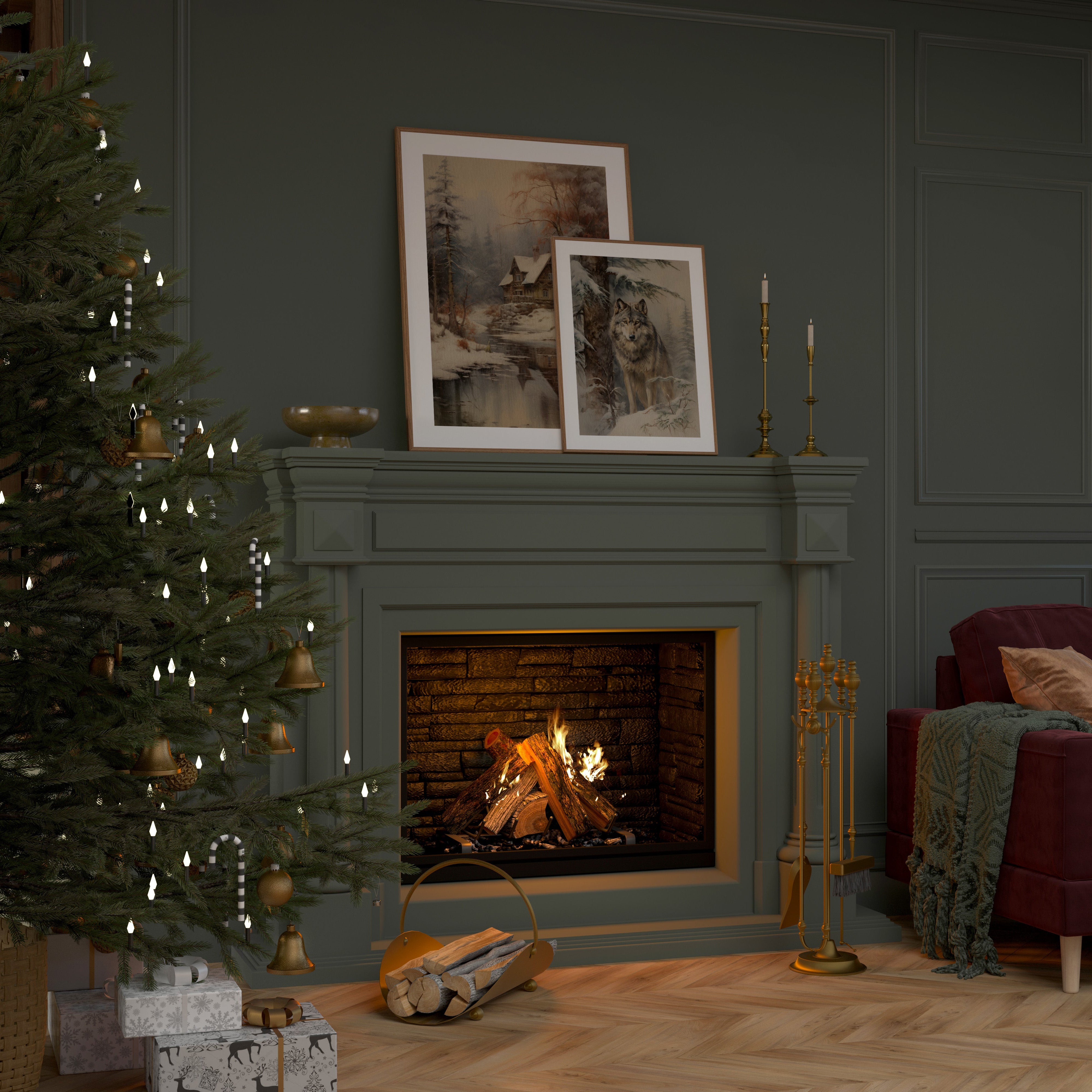 ART PRINT WINTER HUT