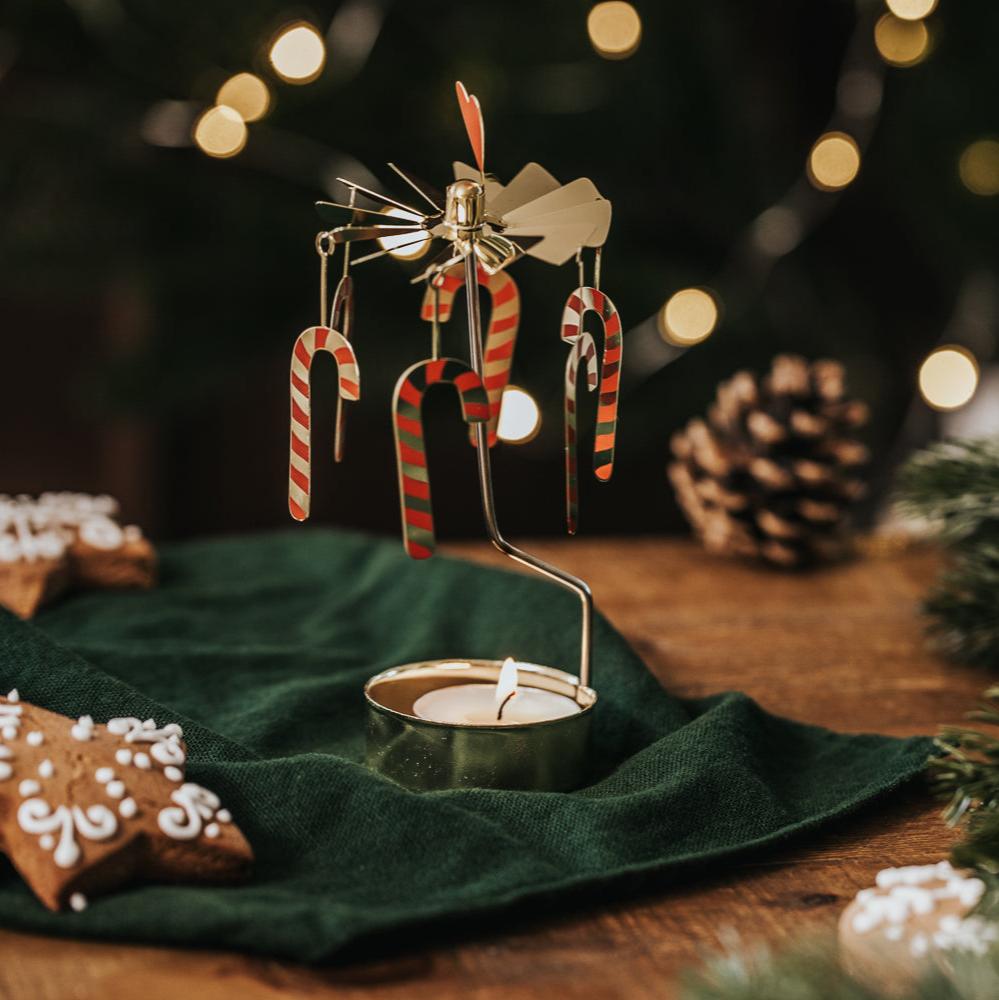 TEELICHT-KARUSSELL ZUCKERSTANGE
