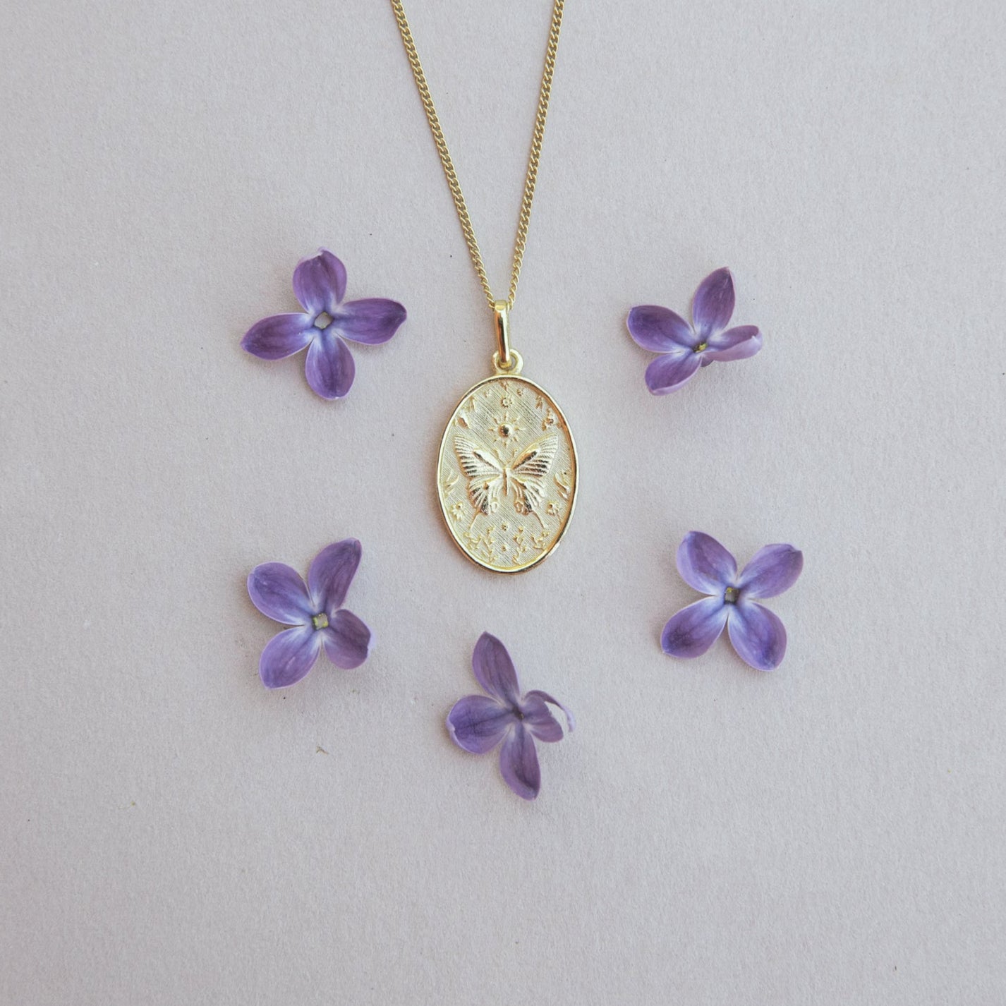 ANHÄNGER WENDE-MEDAILLON SCHMETTERLING & MOTTE