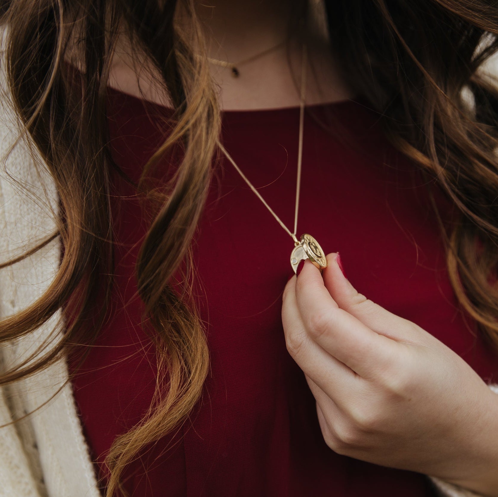 KETTE WENDE-MEDAILLON MOND & STERNENHIMMEL