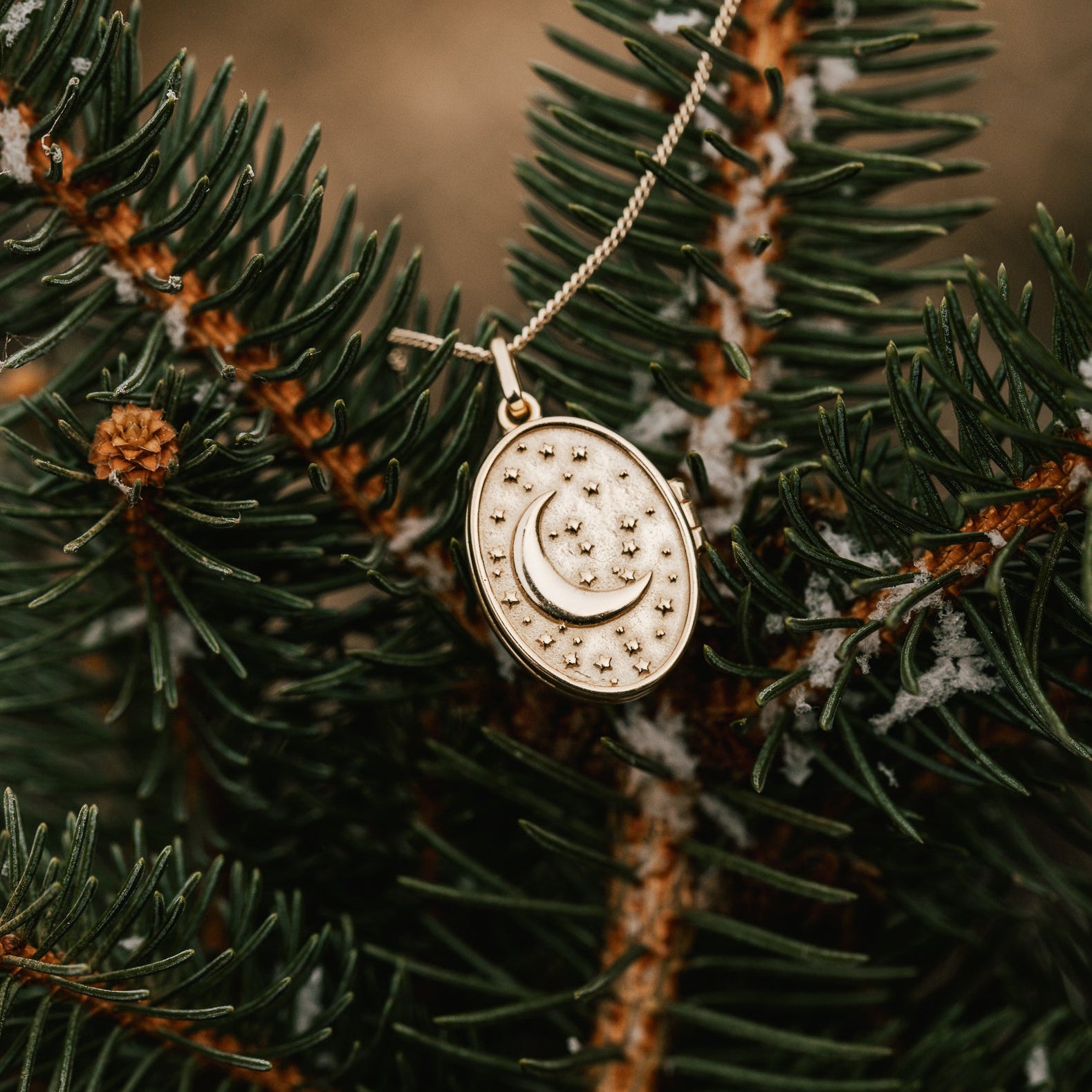 KETTE WENDE-MEDAILLON MOND & STERNENHIMMEL