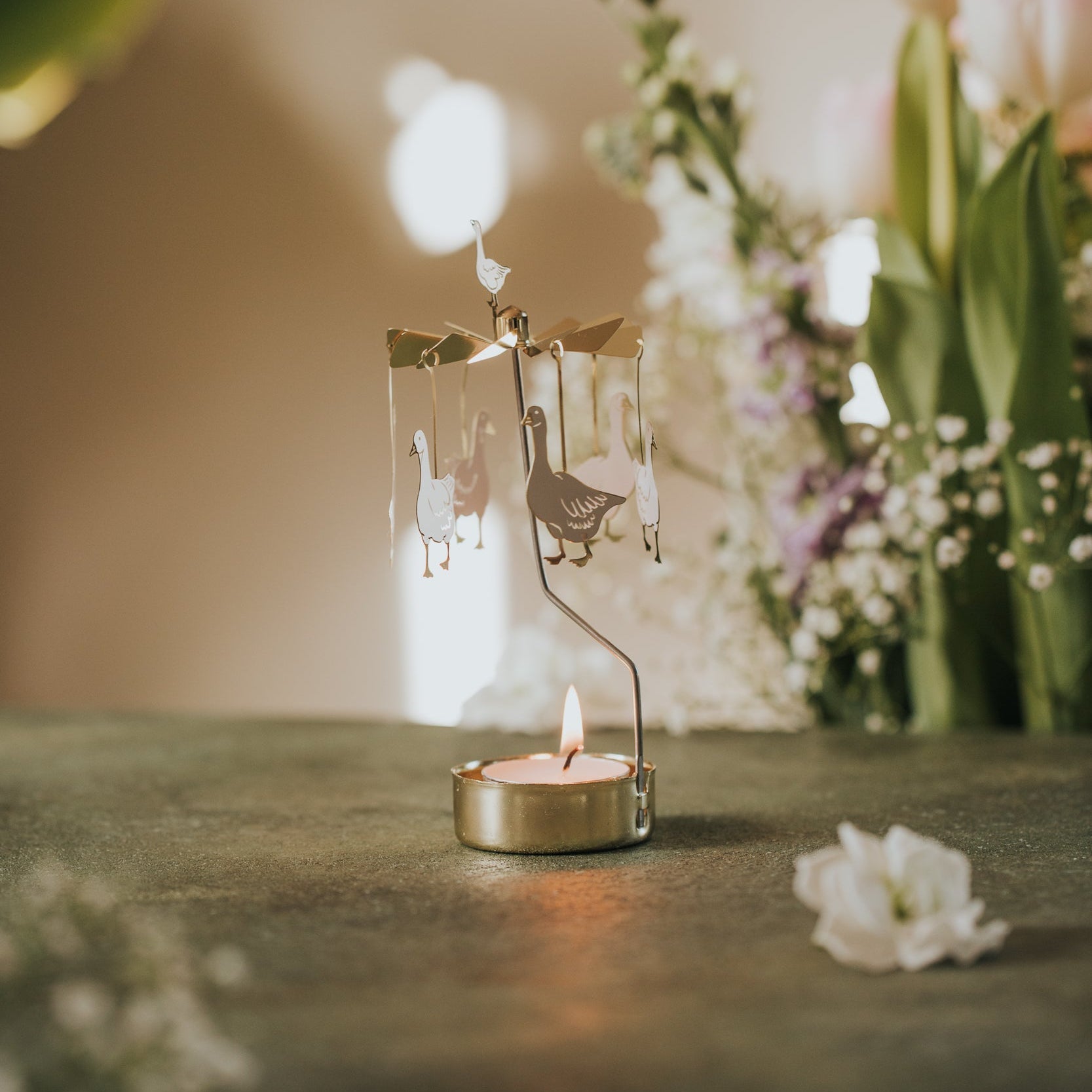 TEELICHT-KARUSSELL GÄNSE