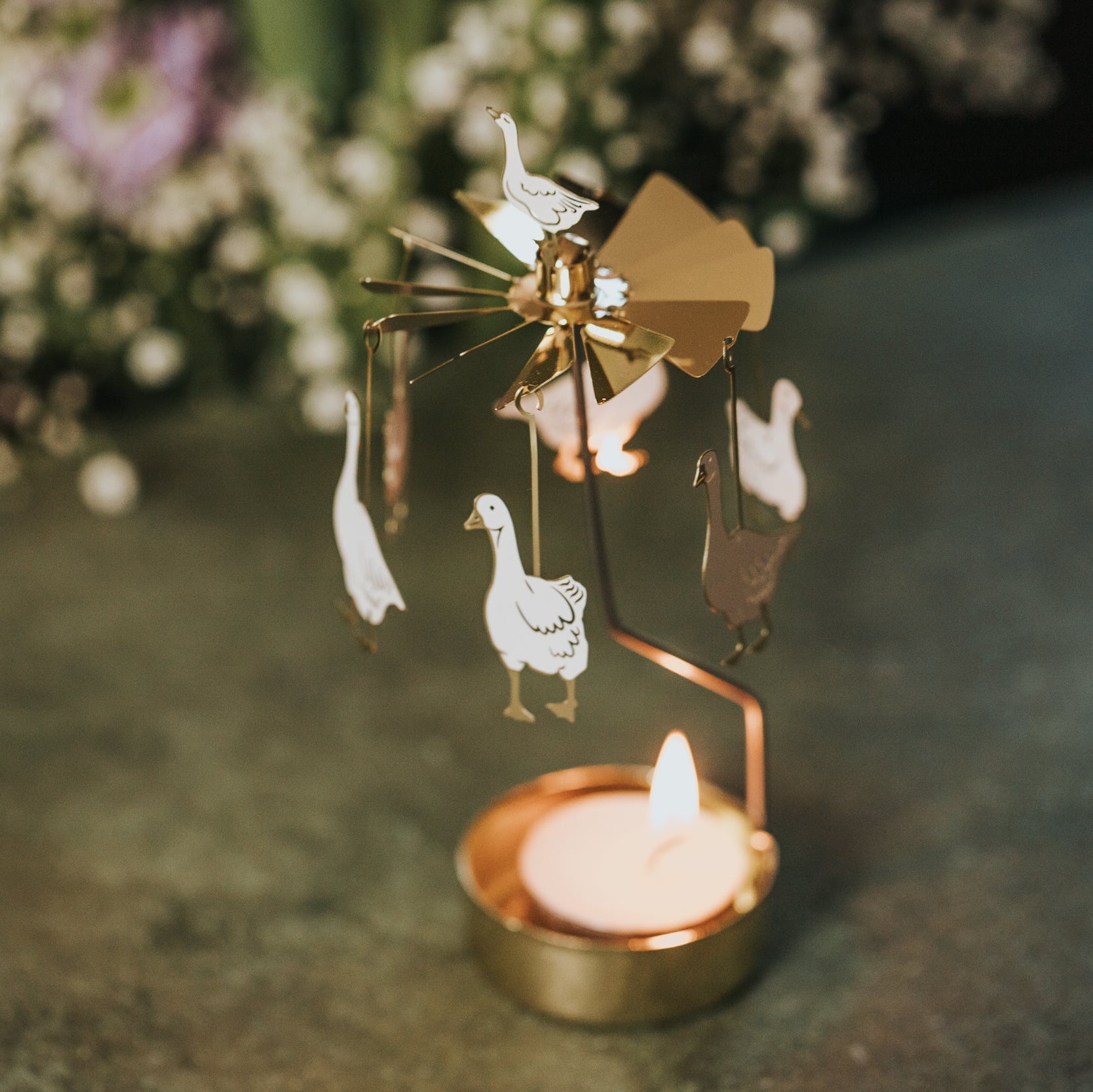 TEELICHT-KARUSSELL GÄNSE