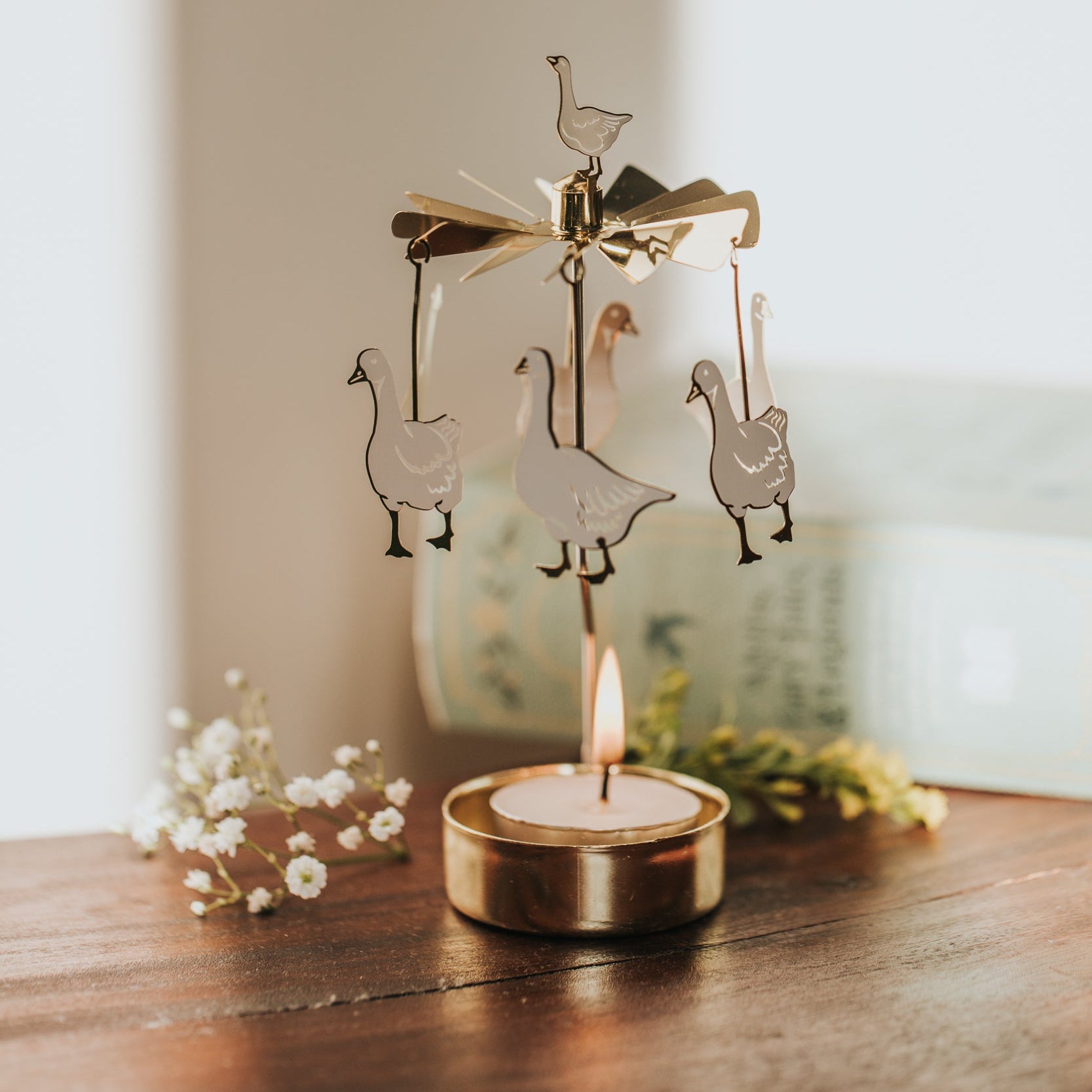 TEELICHT-KARUSSELL GÄNSE