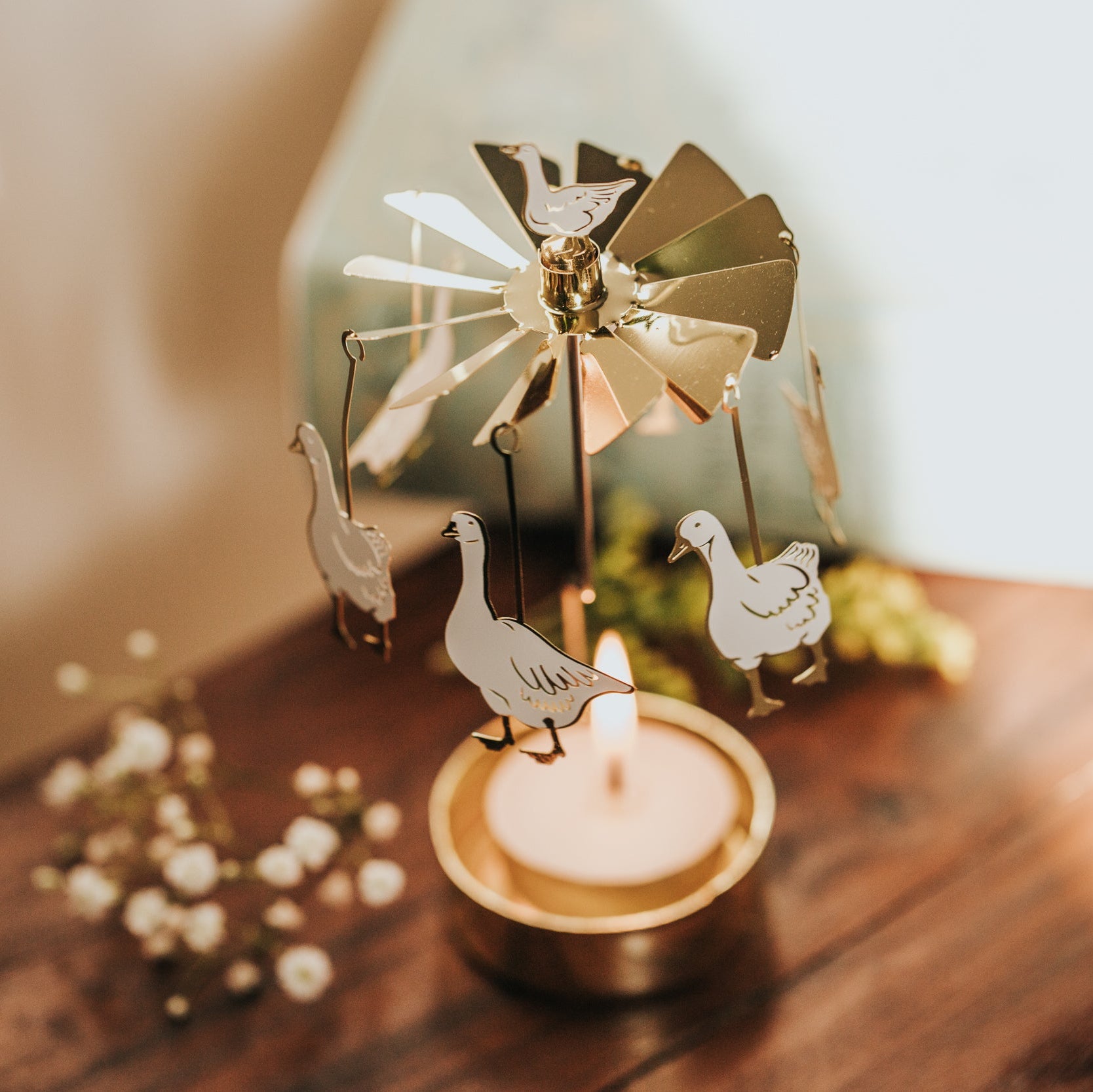 TEELICHT-KARUSSELL GÄNSE