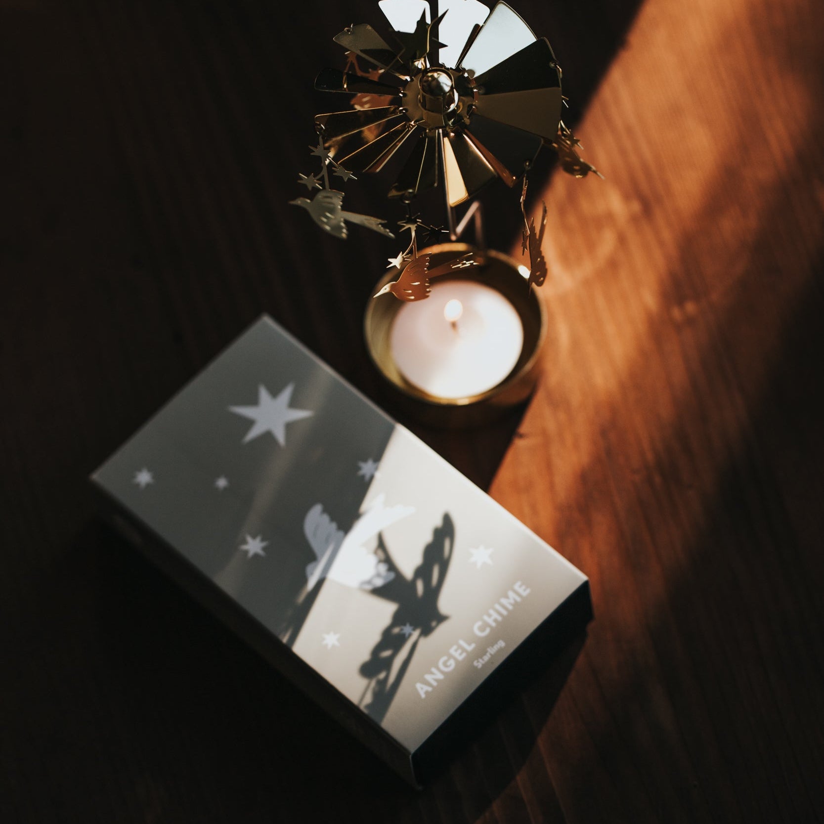 TEELICHT-KARUSSELL VÖGEL & STERNE