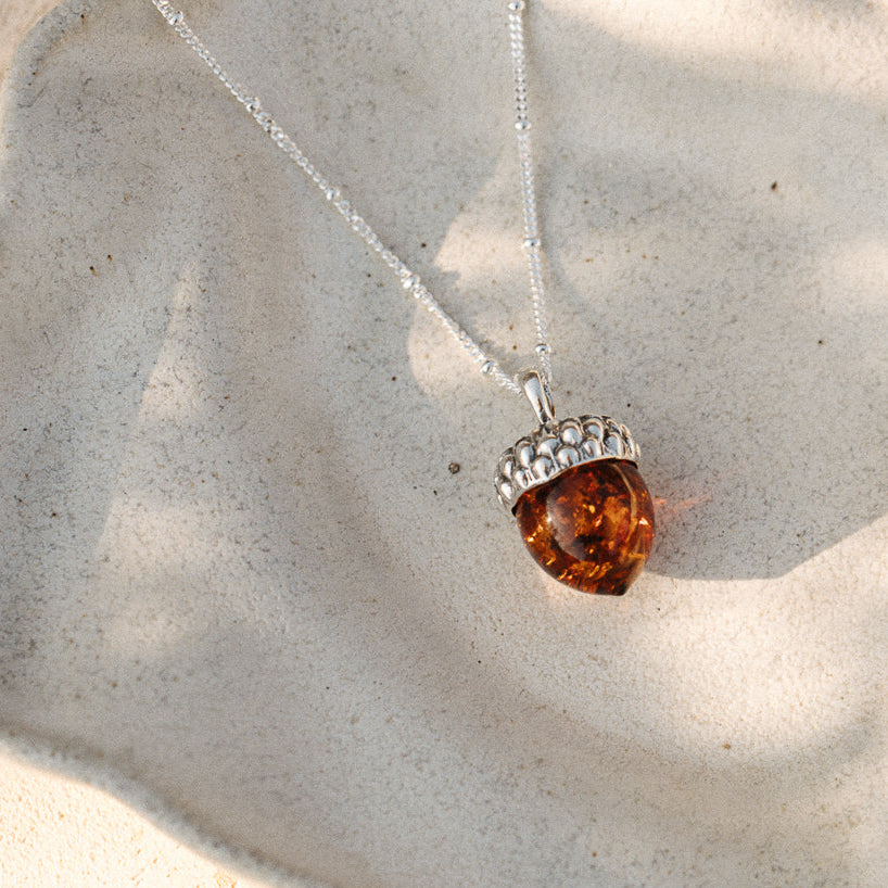 AMBER ACORN & FILIGRA NECKLACE II