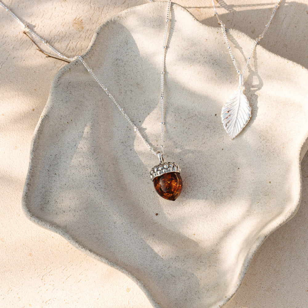 AMBER ACORN & FILIGRA NECKLACE II