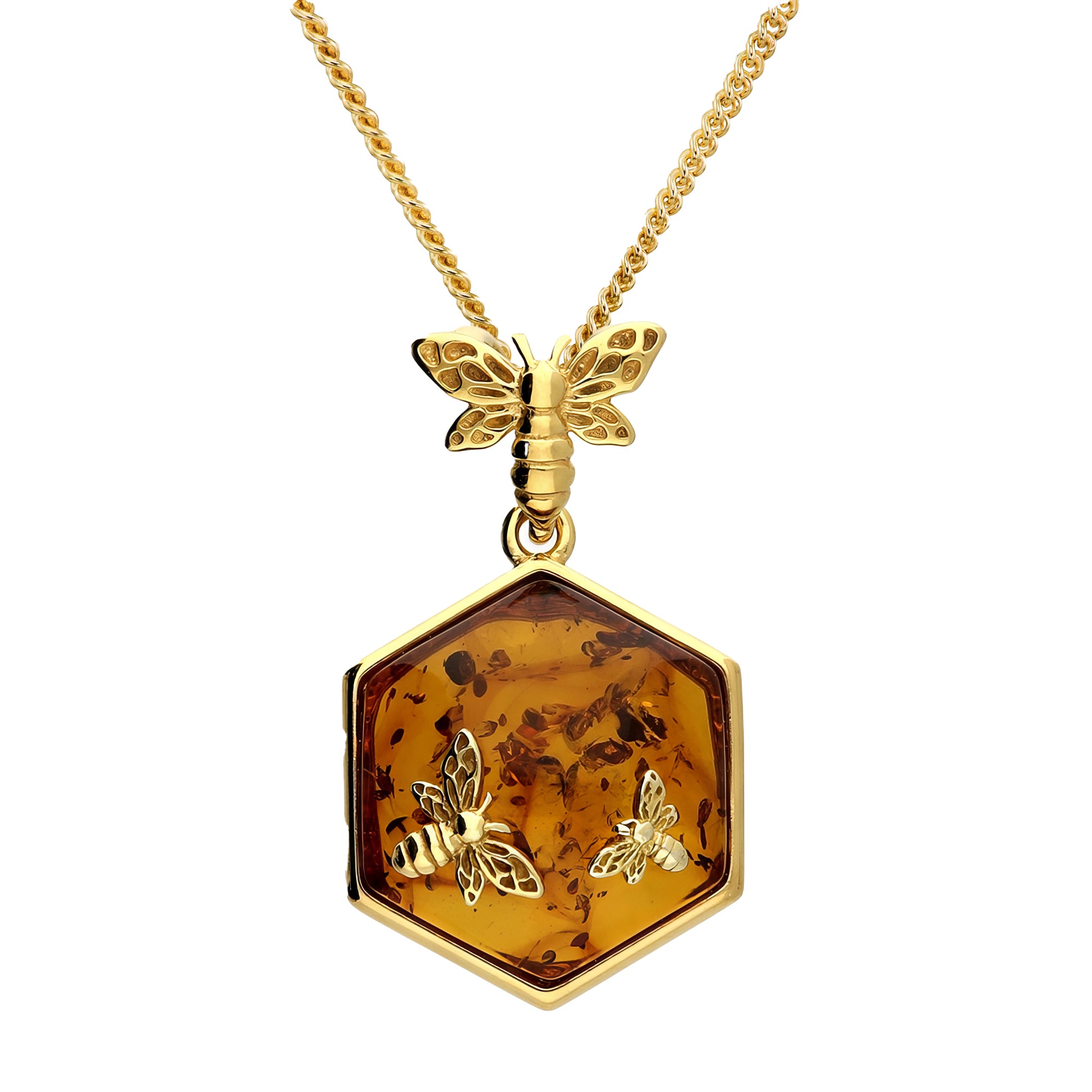 AMBER HONEYCOMB NECKLACE