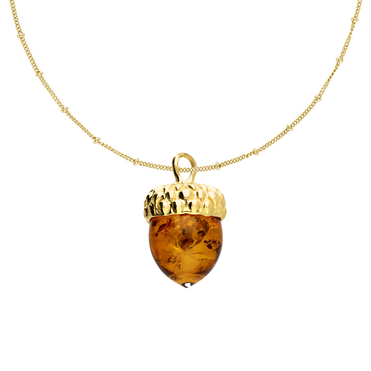 AMBER ACORN & FILIGRA NECKLACE