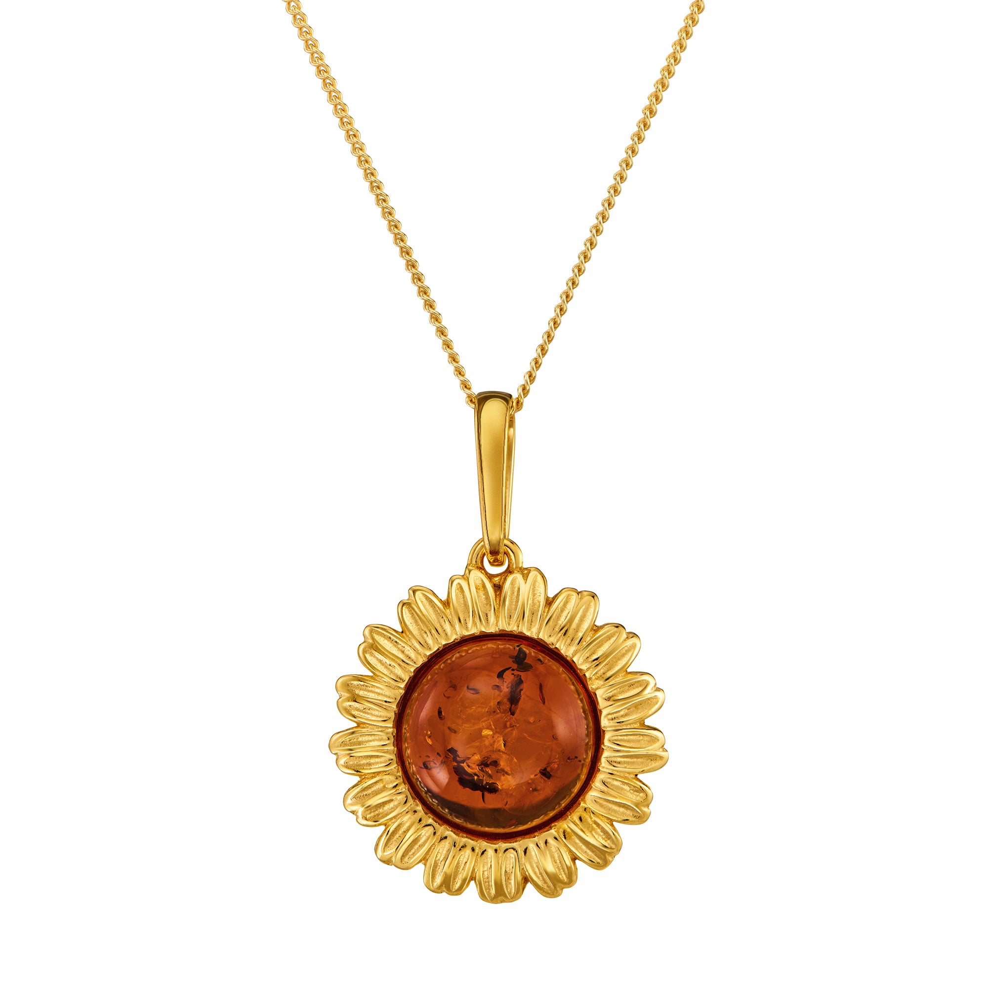 AMBER-SUNFLOWER NECKLACE