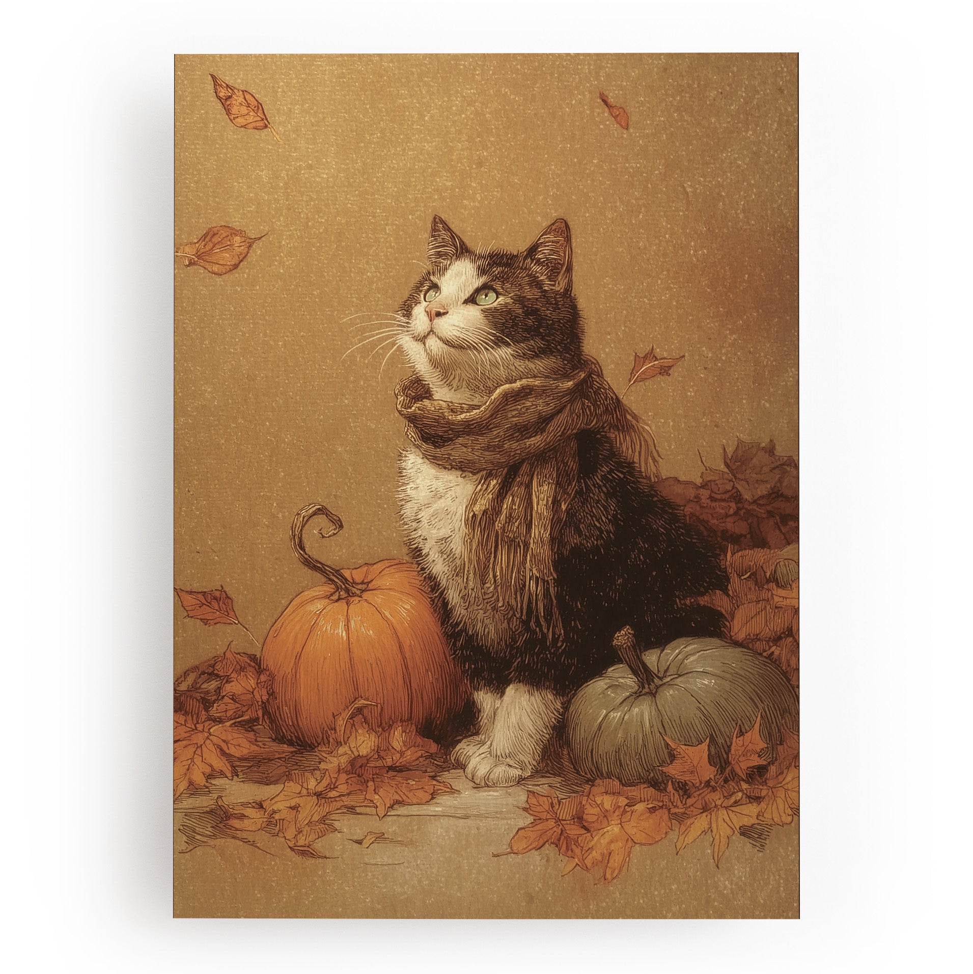 KUNSTDRUCK HERBSTKATZE