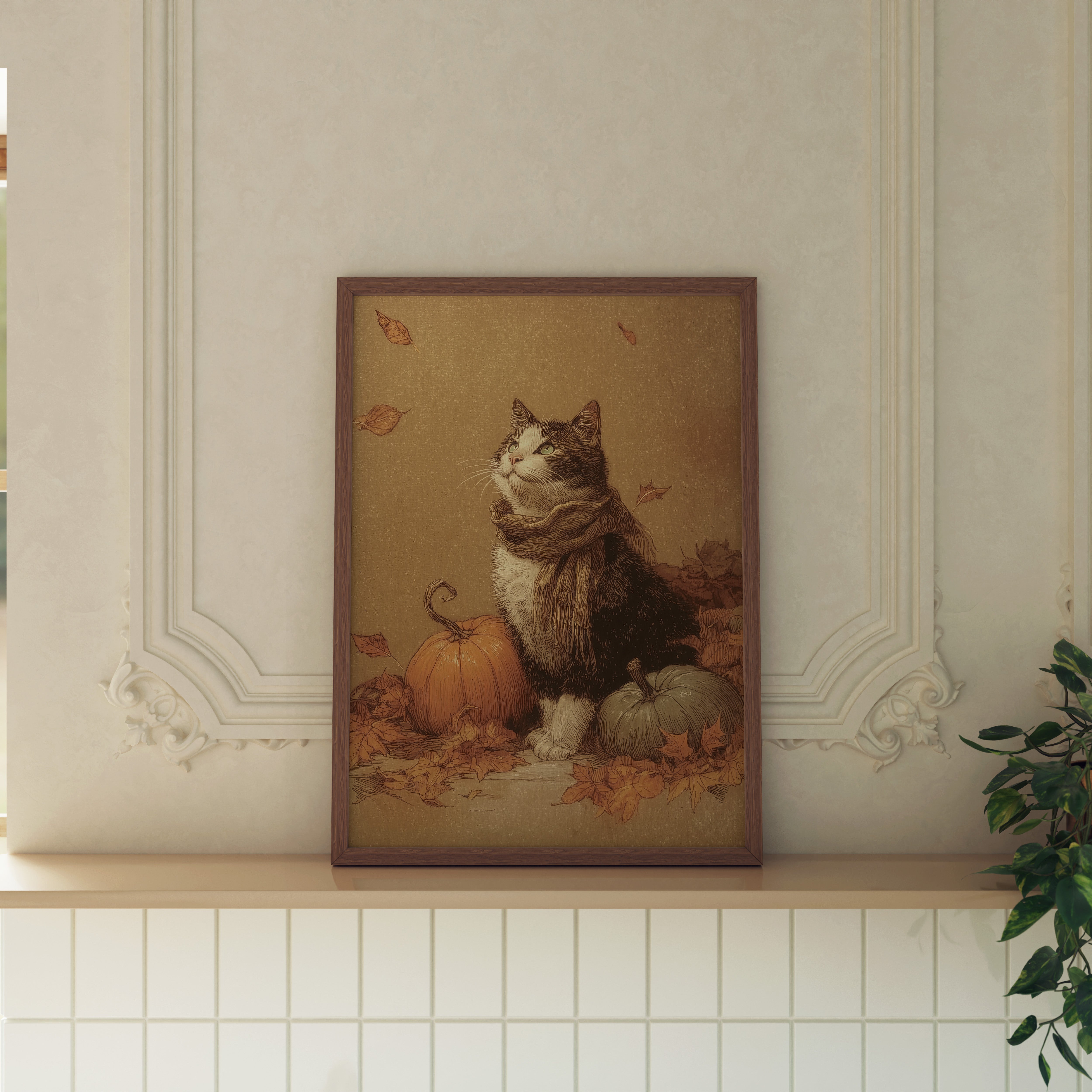 KUNSTDRUCK HERBSTKATZE
