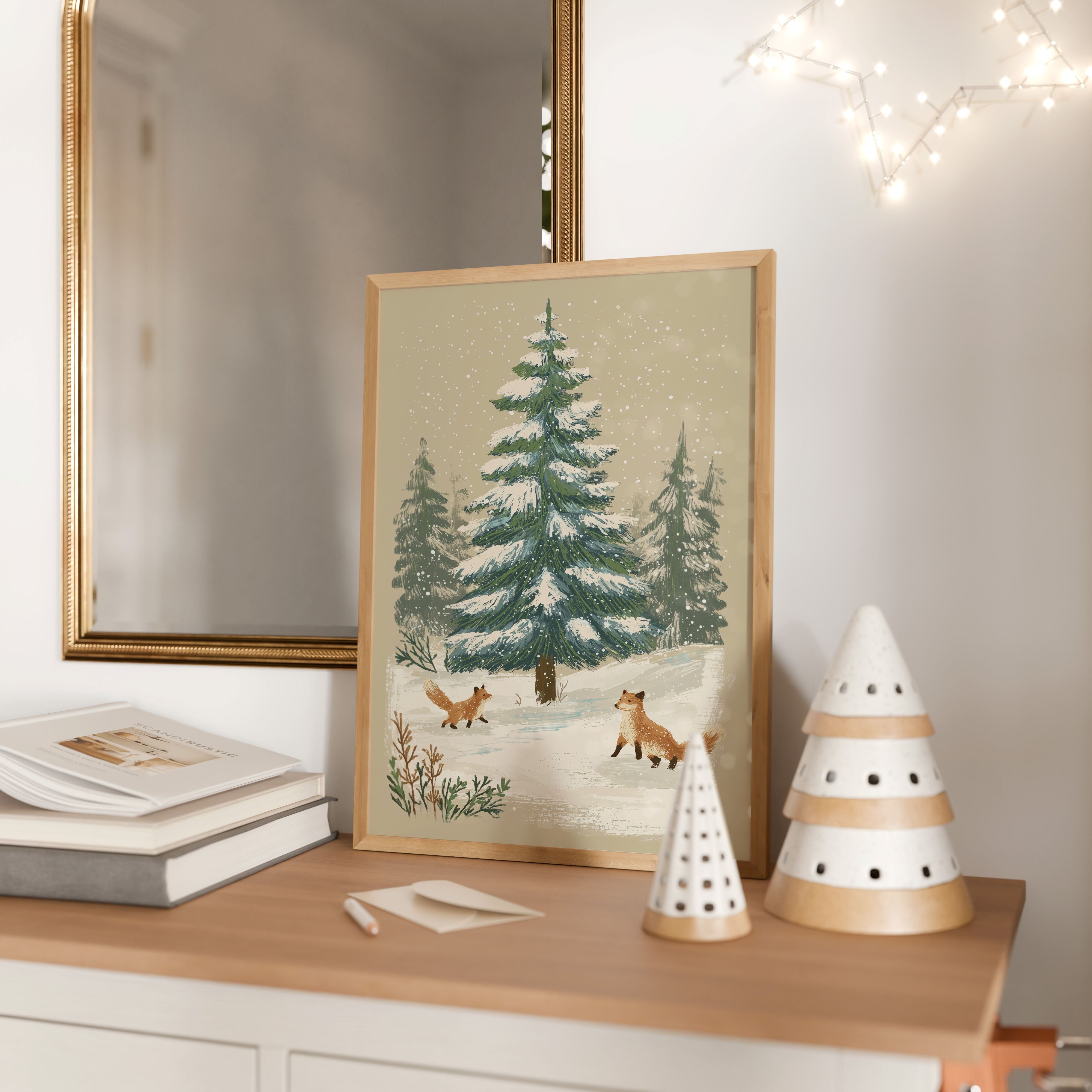 KUNSTDRUCK FÜCHSE IM WALD