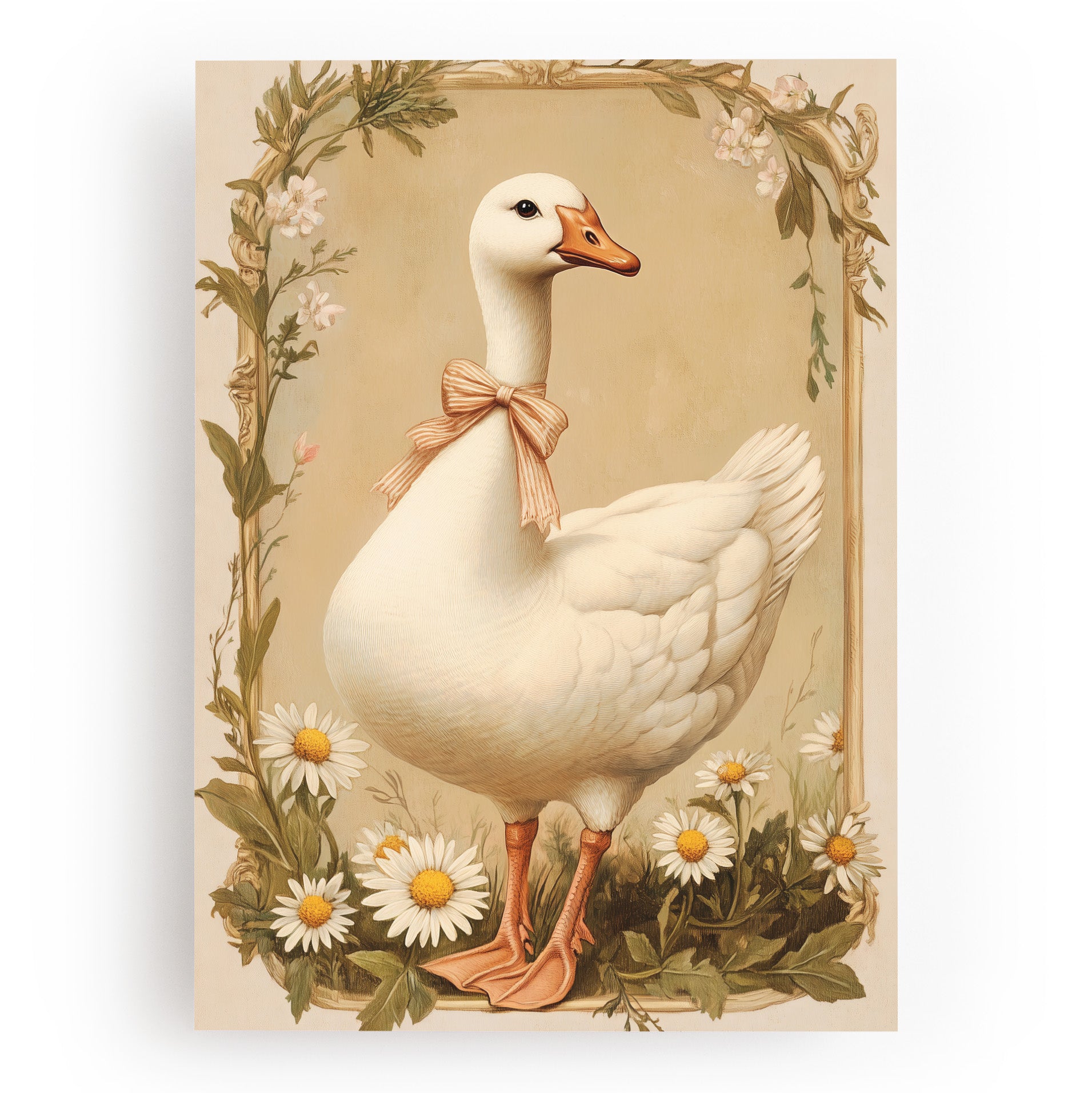 KUNSTDRUCK GANS MIT SCHLEIFE
