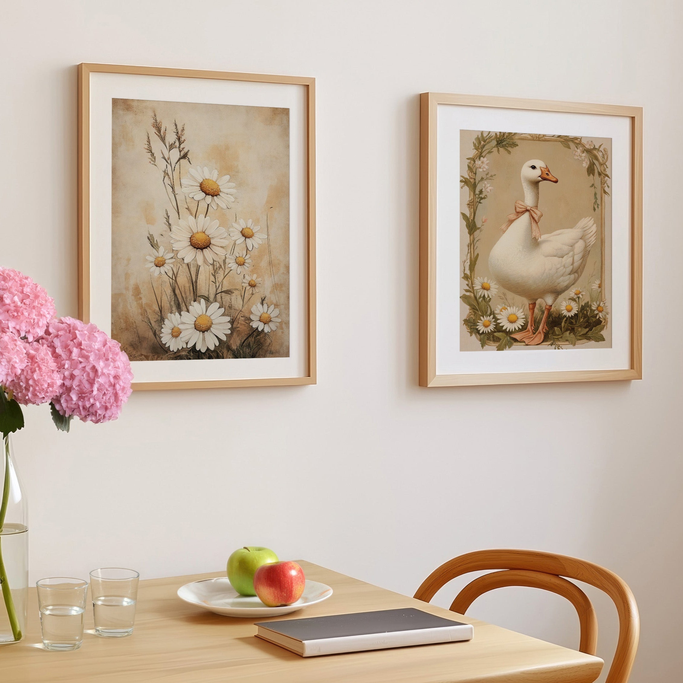 KUNSTDRUCK GANS MIT SCHLEIFE