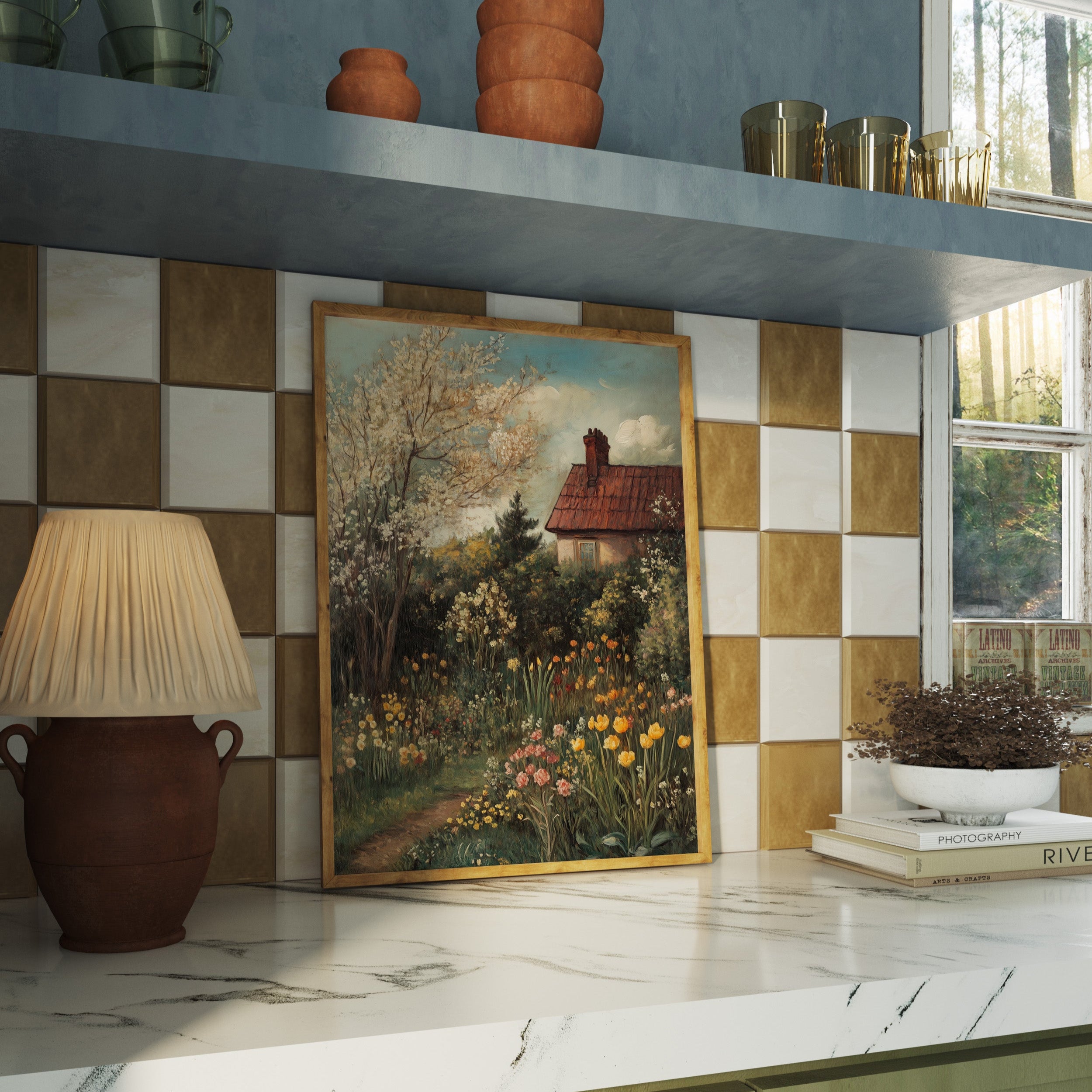 KUNSTDRUCK GARTEN IM FRÜHLING