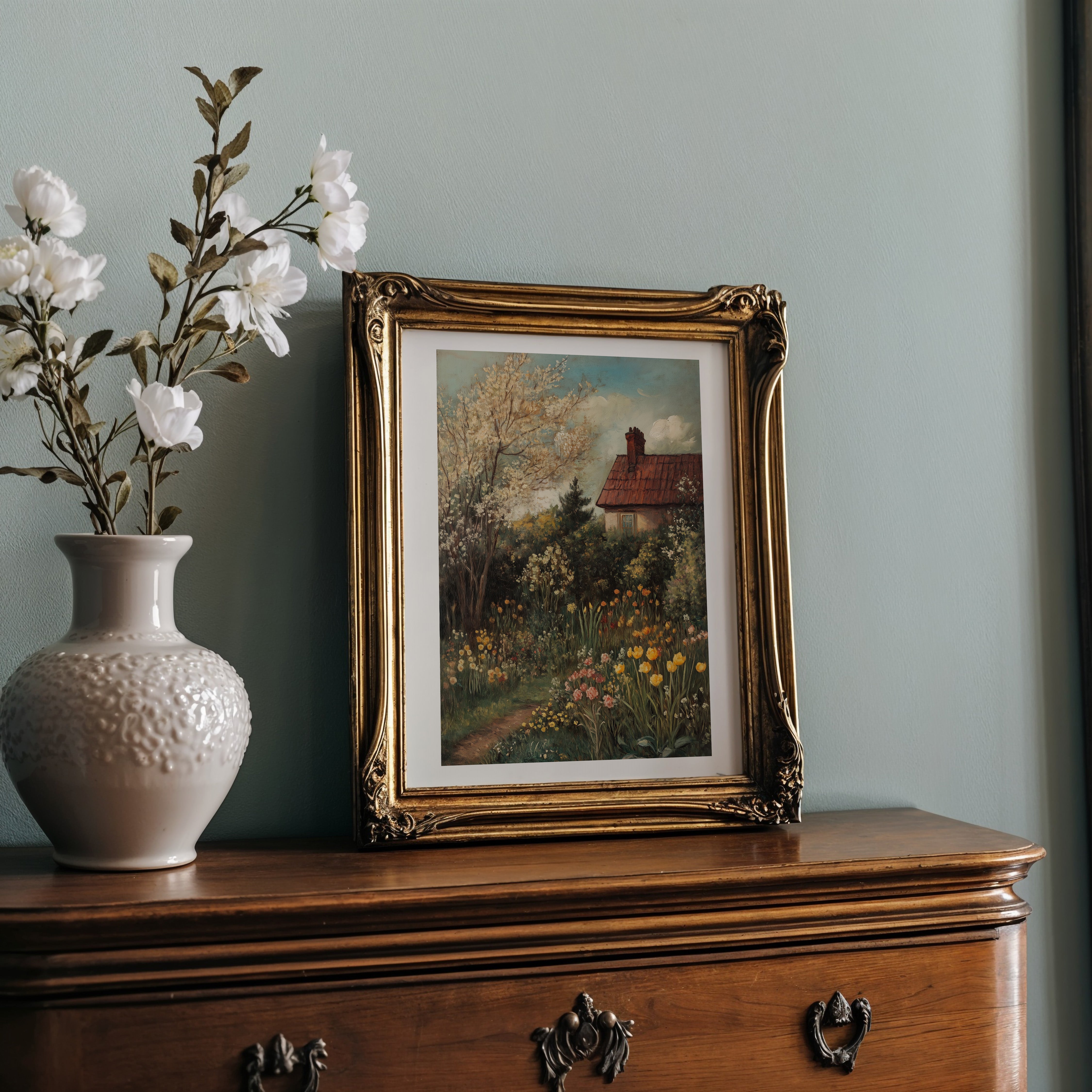 KUNSTDRUCK GARTEN IM FRÜHLING