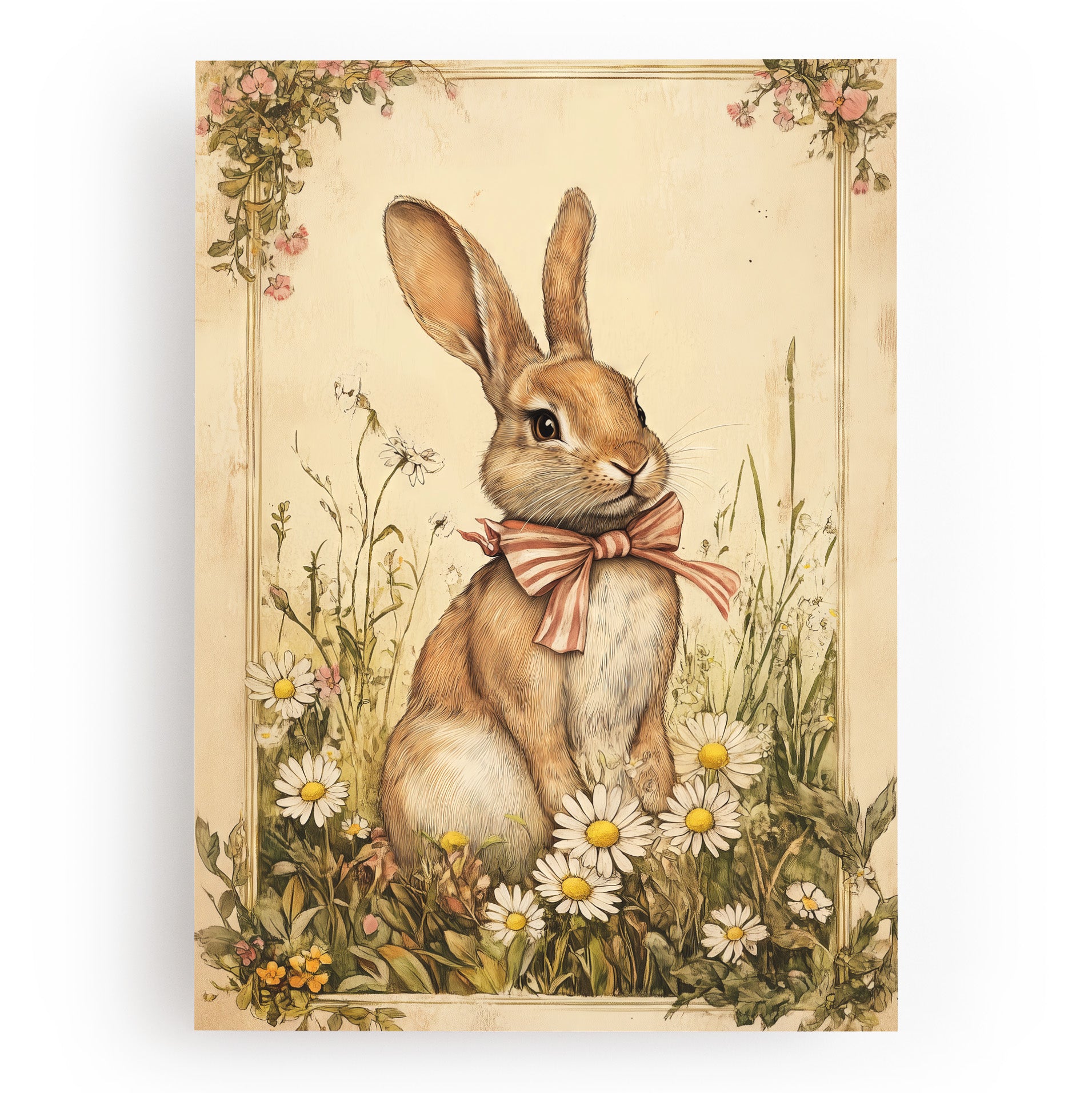 KUNSTDRUCK HASE MIT SCHLEIFE