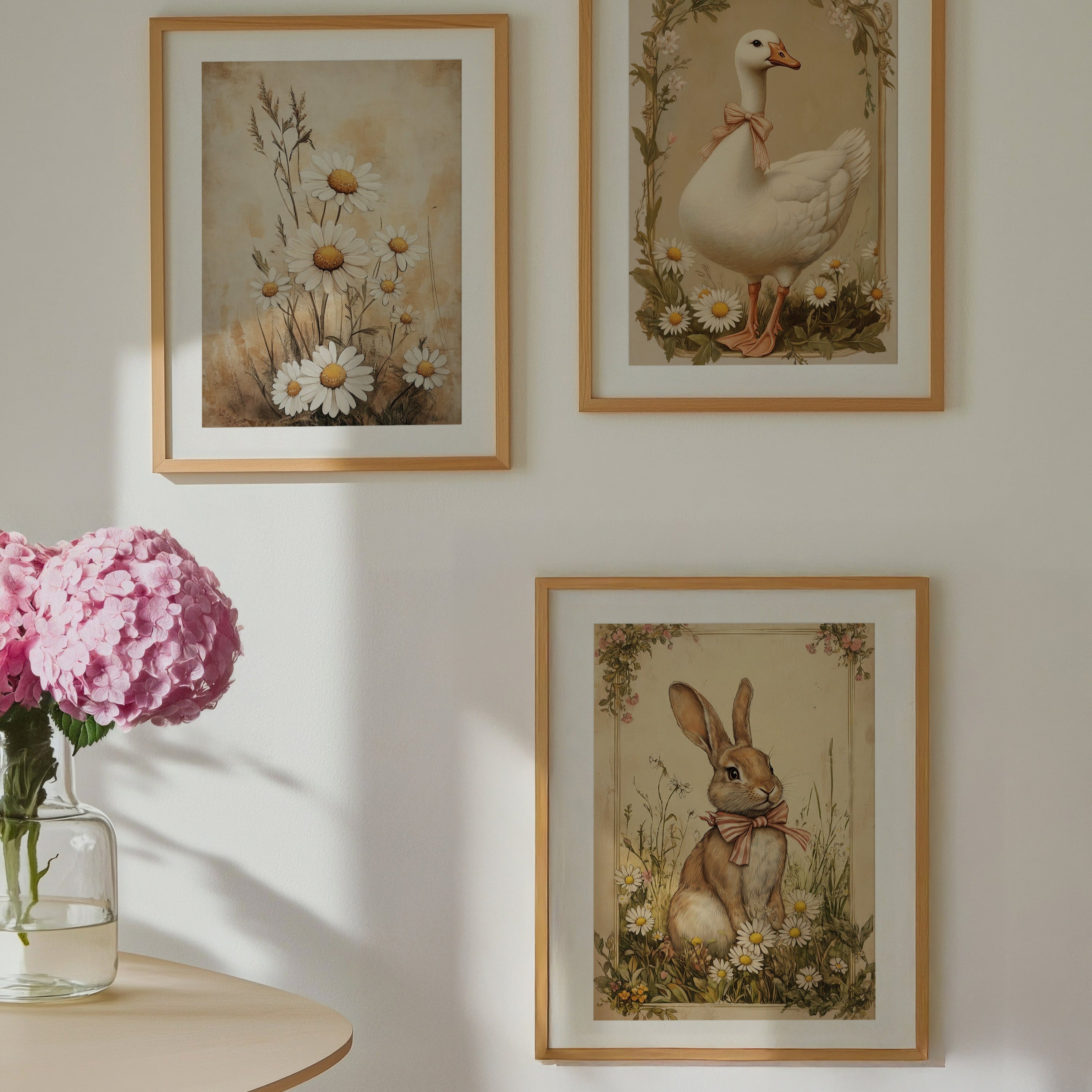 KUNSTDRUCK HASE MIT SCHLEIFE