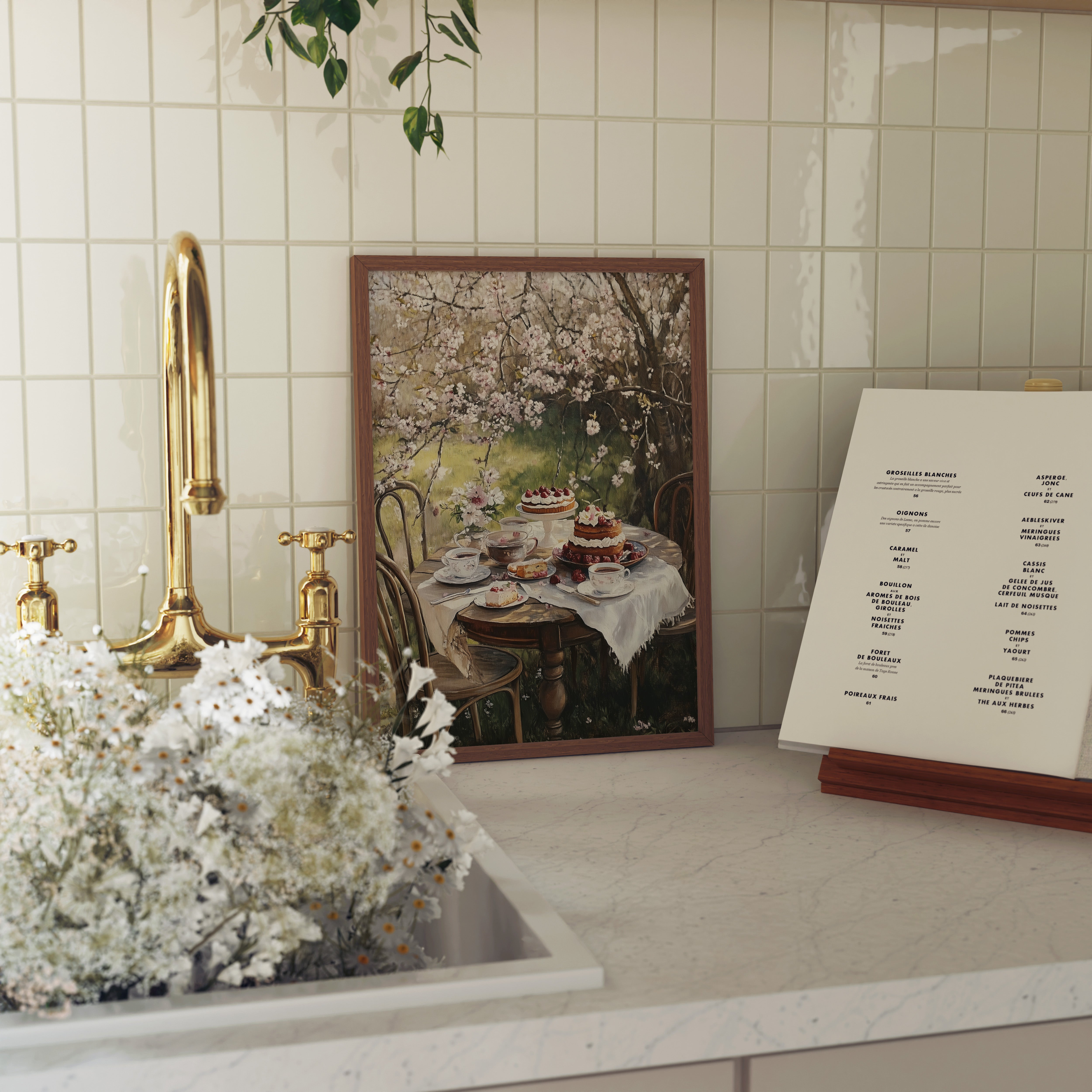 KUNSTDRUCK KUCHEN IM GARTEN