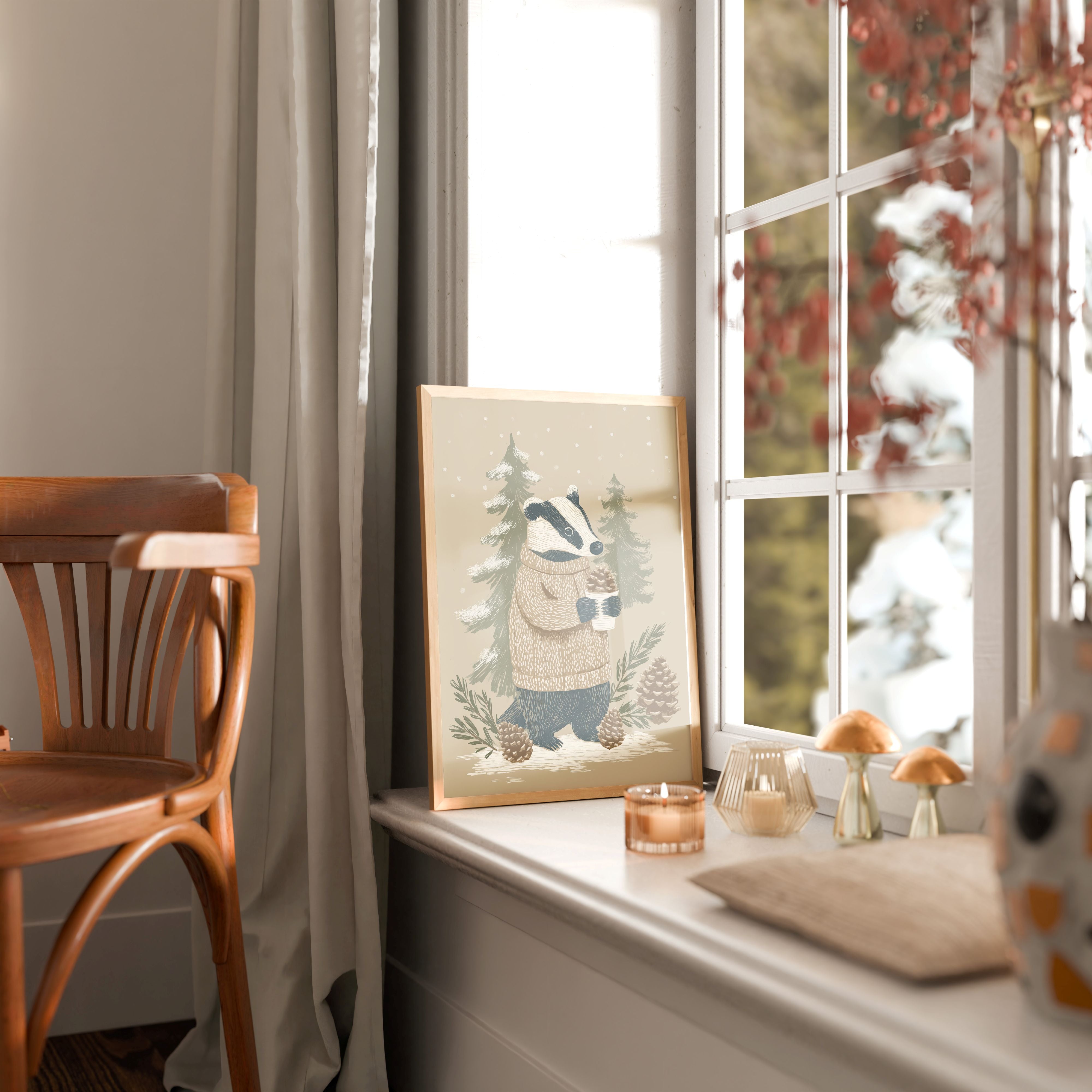 KUNSTDRUCK WINTER DACHS