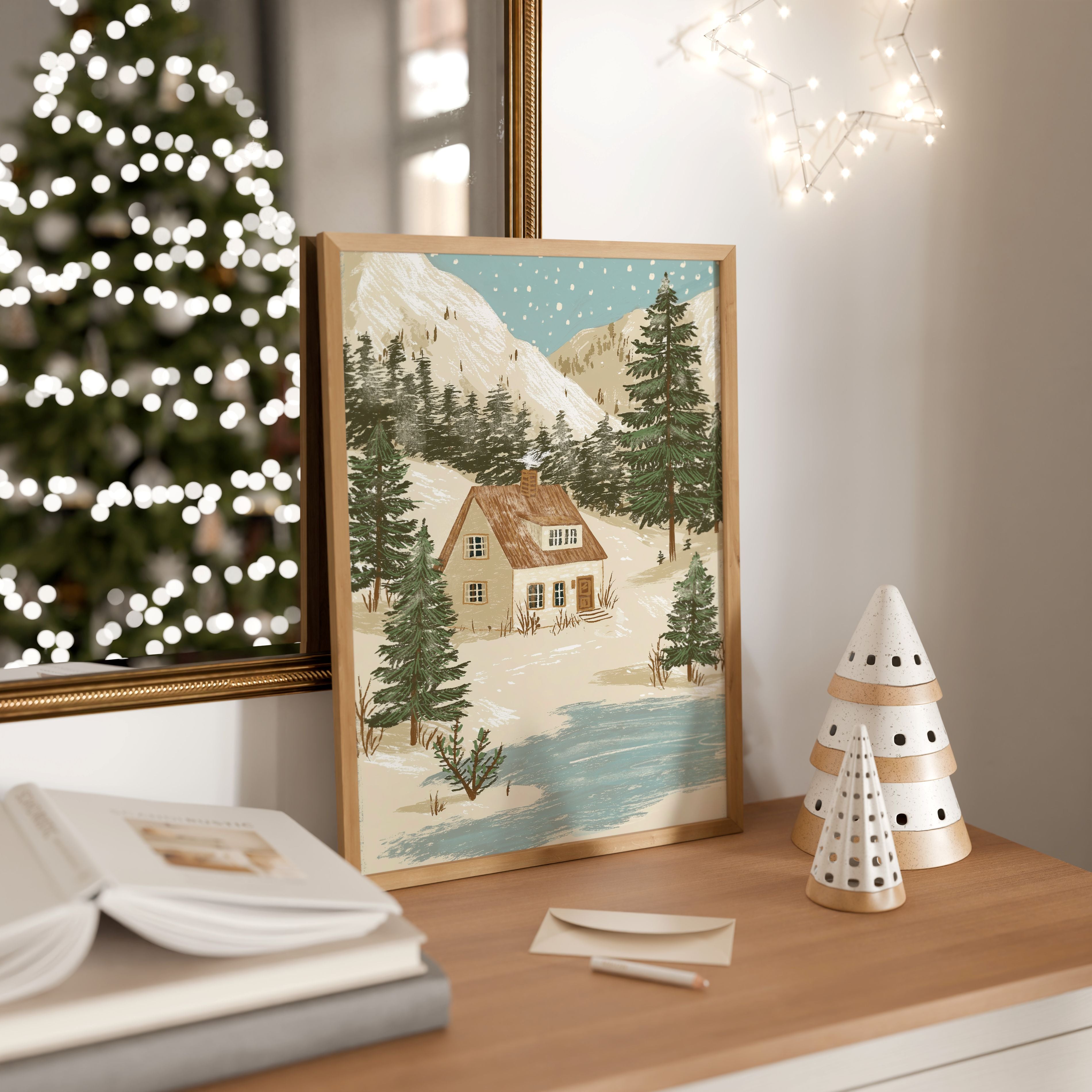 KUNSTDRUCK WINTER IN DEN BERGEN