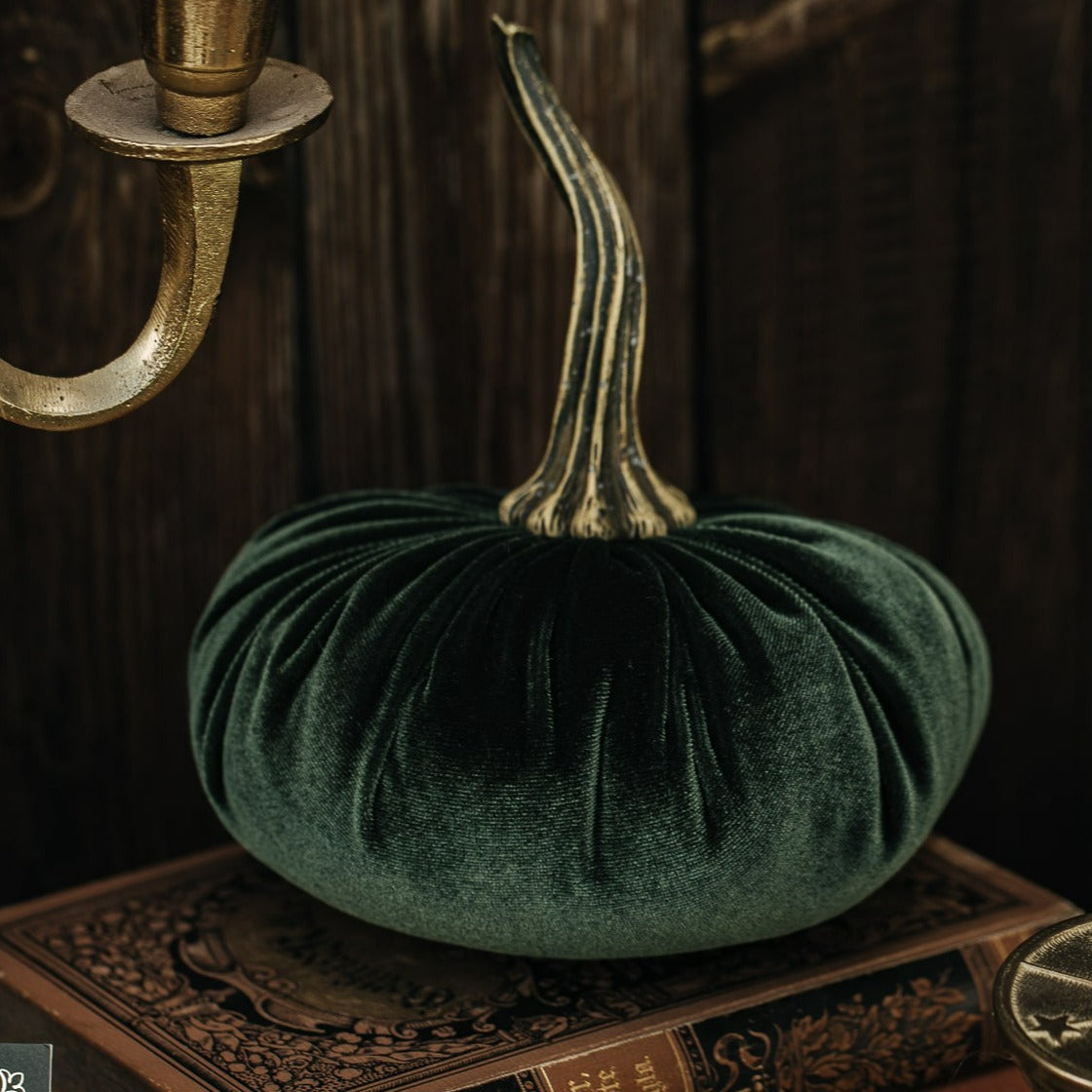 VELVET PUMPKIN FOREST GREEN LARGE
