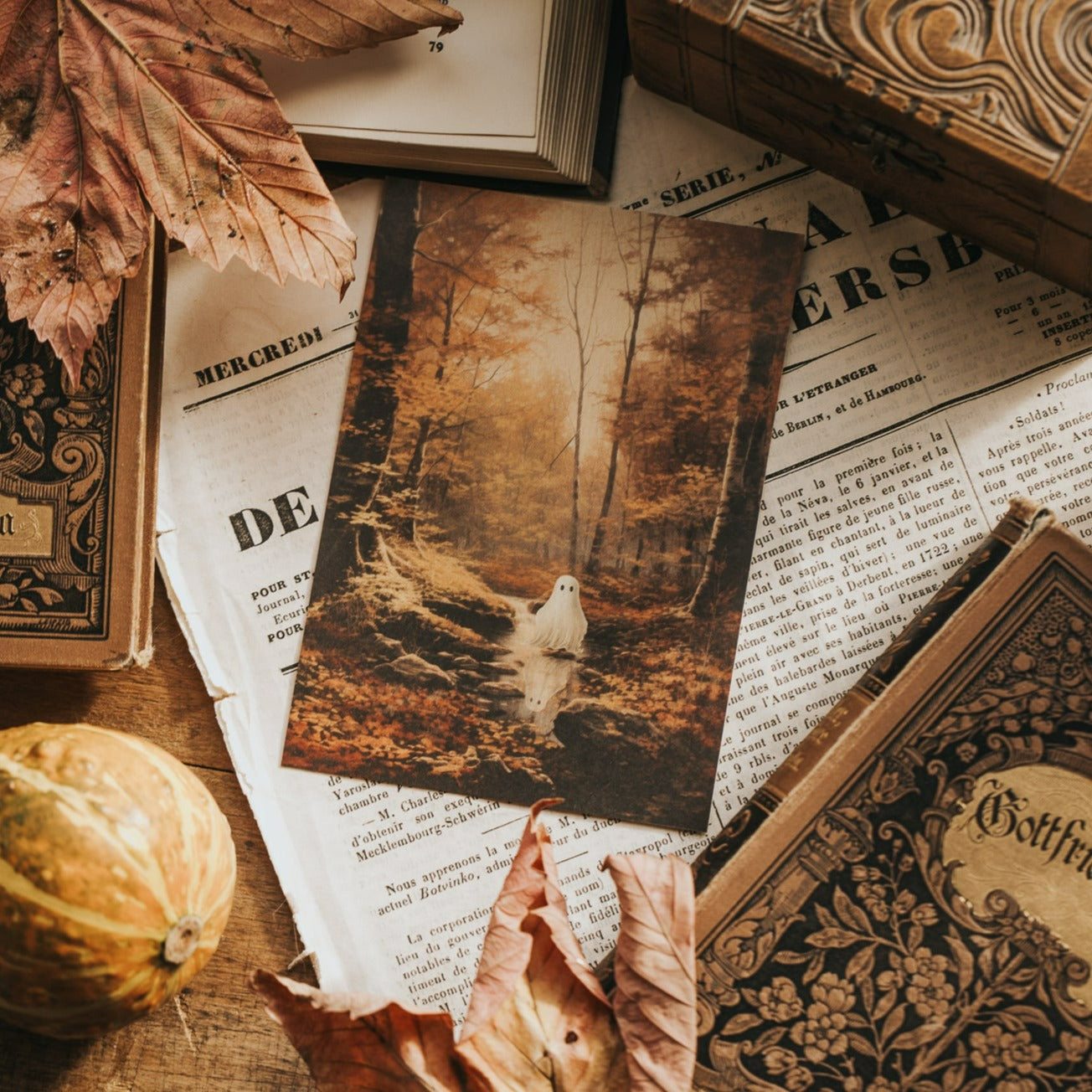 POSTKARTE HERBSTWALD & GEIST