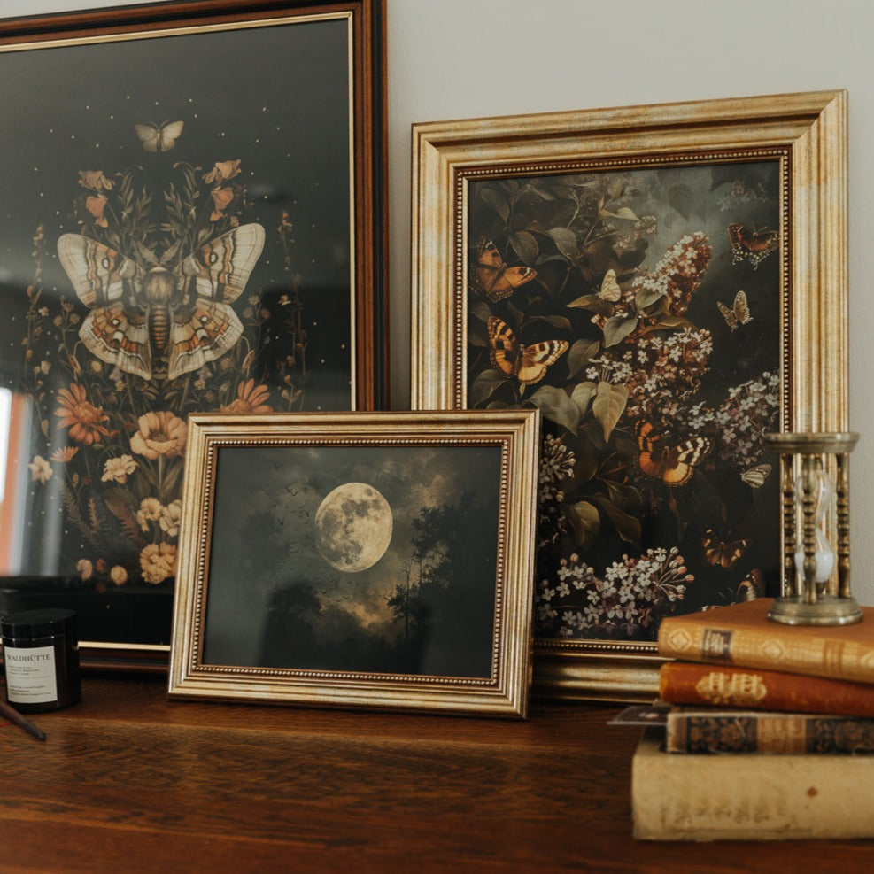ART PRINT BATS AND MOON