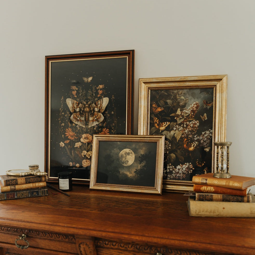 ART PRINT BATS AND MOON