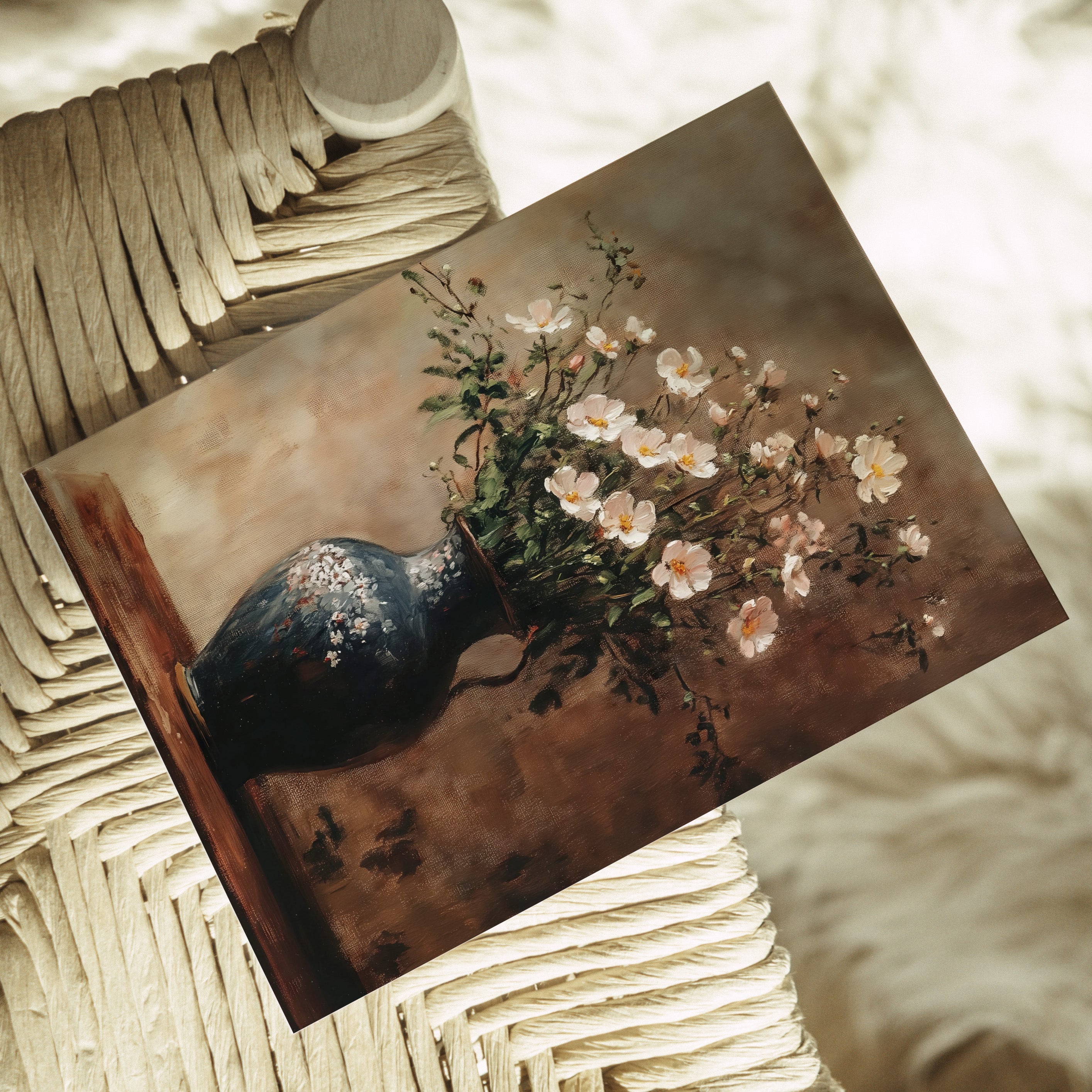 POSTKARTE ALTE BLUMENVASE