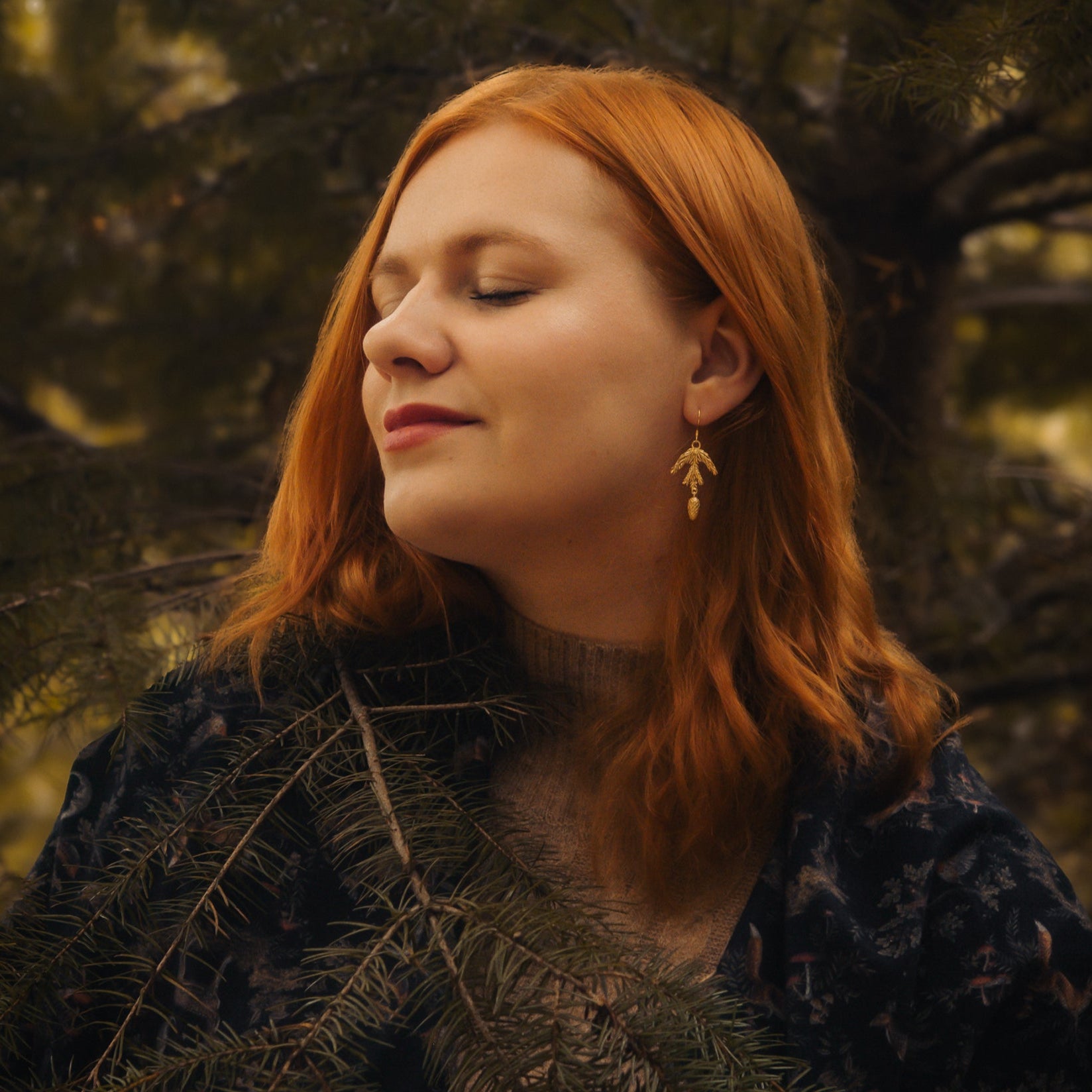 FIR BRANCH EARRINGS