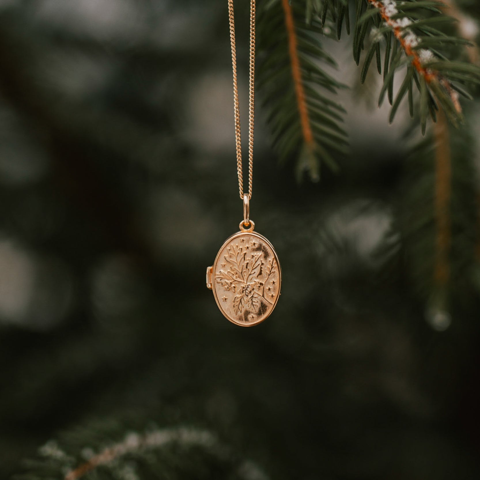 CHAIN ​​REVERSIBLE MEDALLION PINE/ACORN