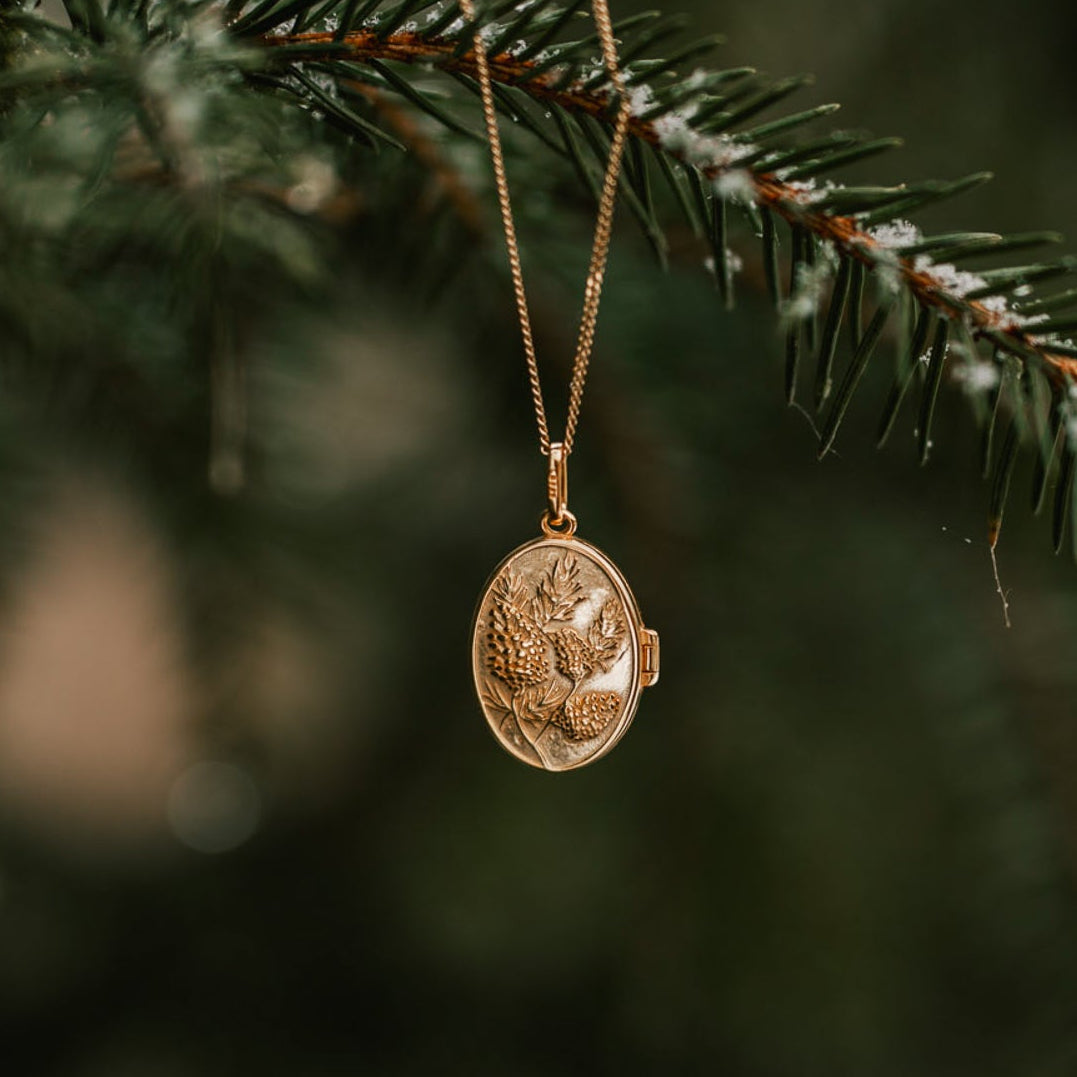 CHAIN ​​REVERSIBLE MEDALLION PINE/ACORN