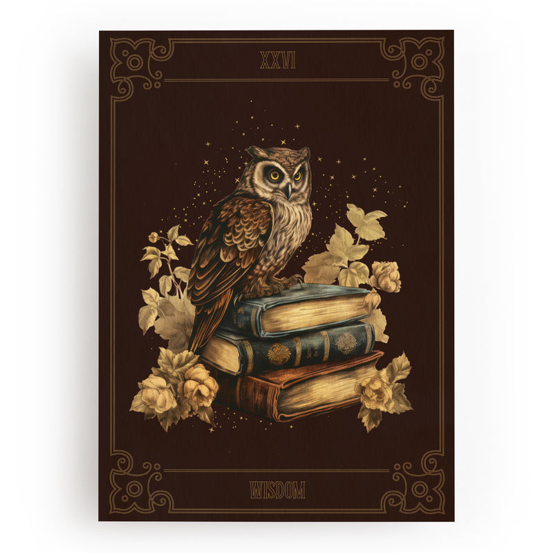ART PRINT OWL & BOOKS